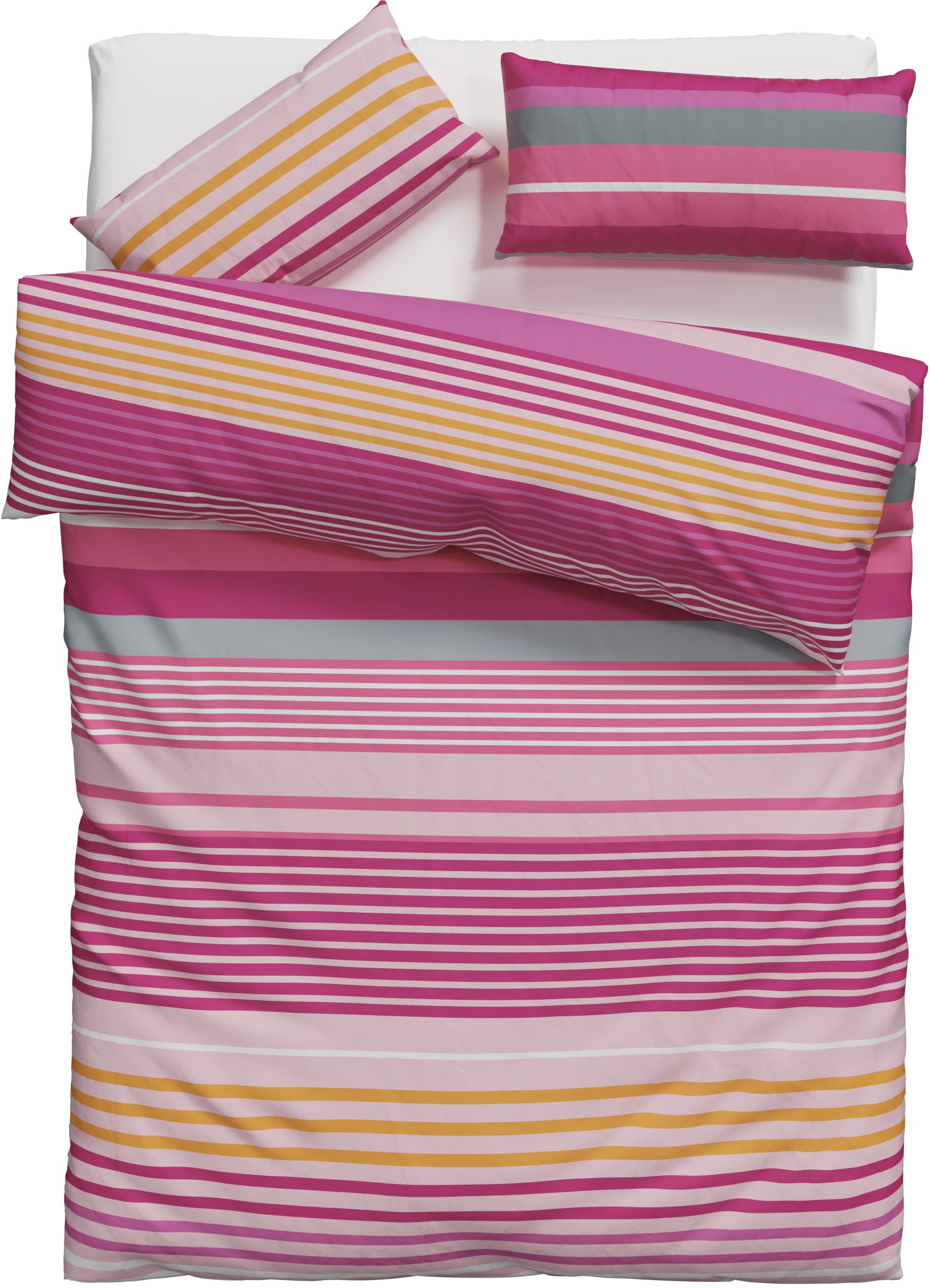 OTTO home Bettwäsche Elvea, Linon, 2 teilig, in Gr. 135x200 oder 155x220 cm, 100% Baumwolle, Streifen