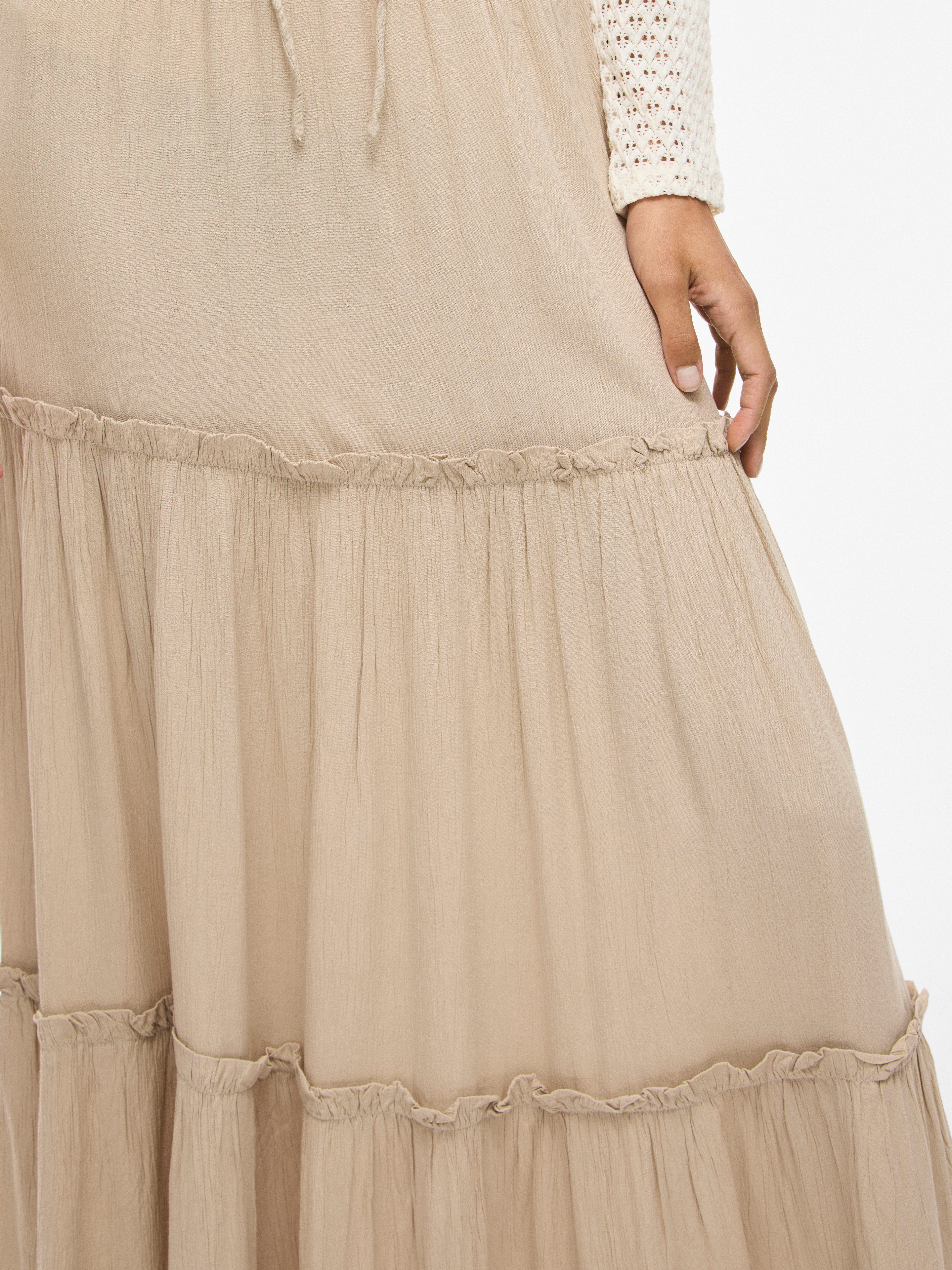 Vila Maxirock VIMESA HW MAXI SKIRT - NOOS mit Rüschen