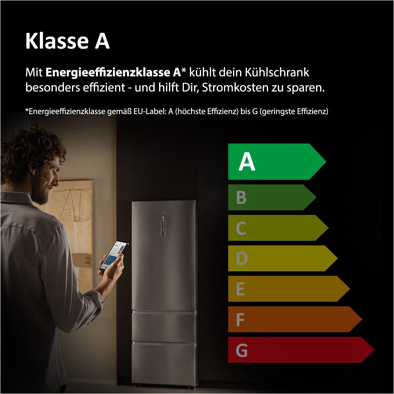 Haier Kühl-/Gefrierkombination Combi 2D 60 HDPW7620ANPK, 205 cm hoch, 59,5 cm breit, Daylight: LED-Lichtsäule für optimale Sicht – Bild 4 von 5