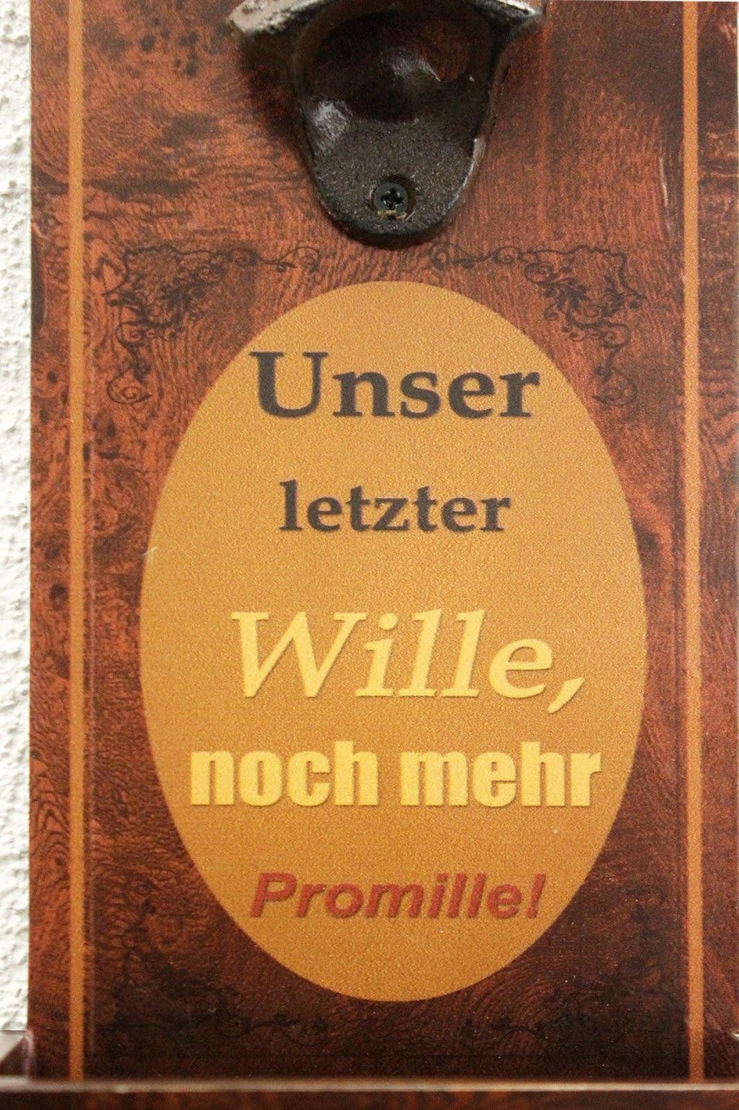 DanDiBo Flaschenöffner mit Auffangbehälter Holz 5093 Bieröffner 32 cm Wandflaschenöffner – Bild 3 von 5