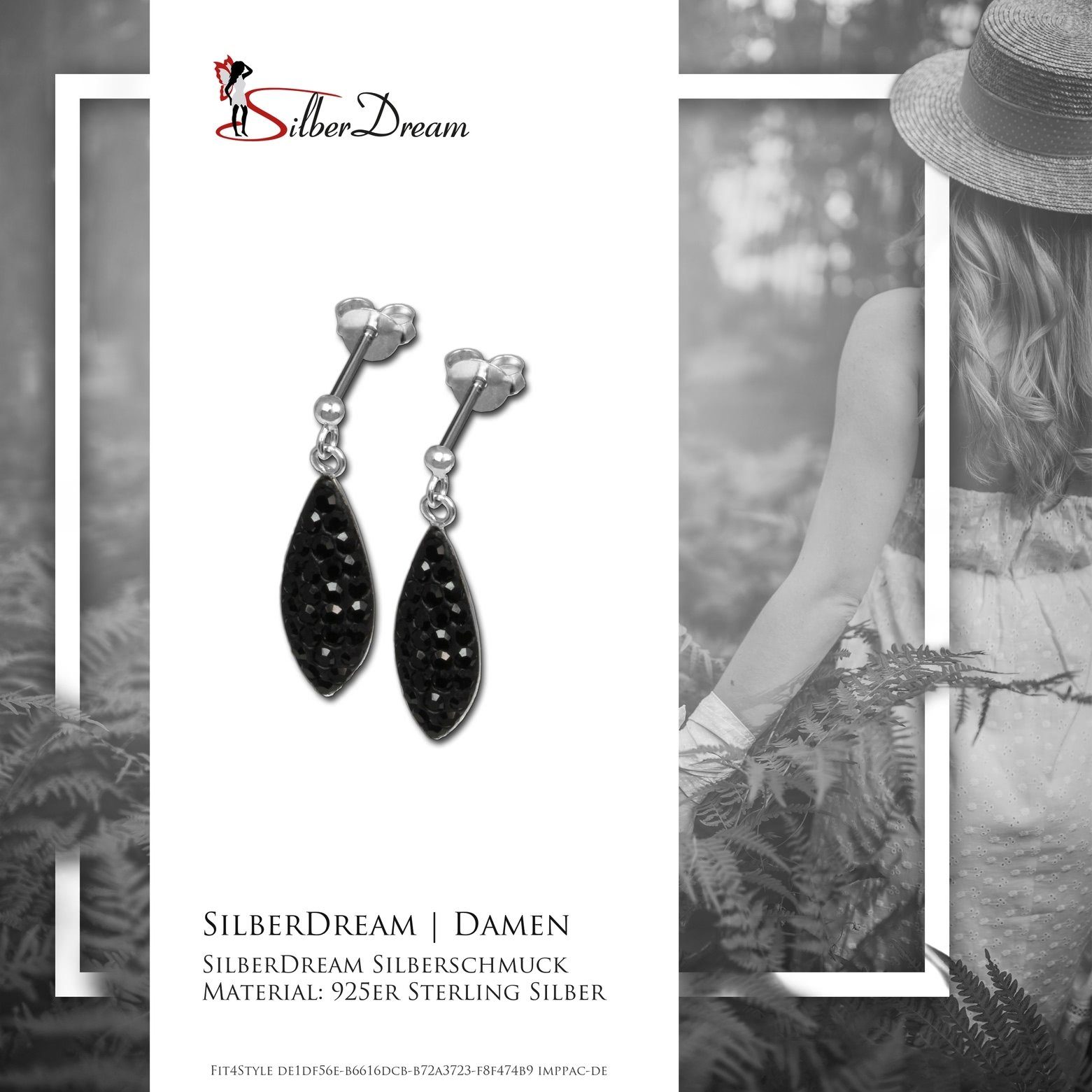 SilberDream Paar Ohrstecker SilberDream schwarz Träne Ohrringe (Ohrstecker) günstig online kaufen