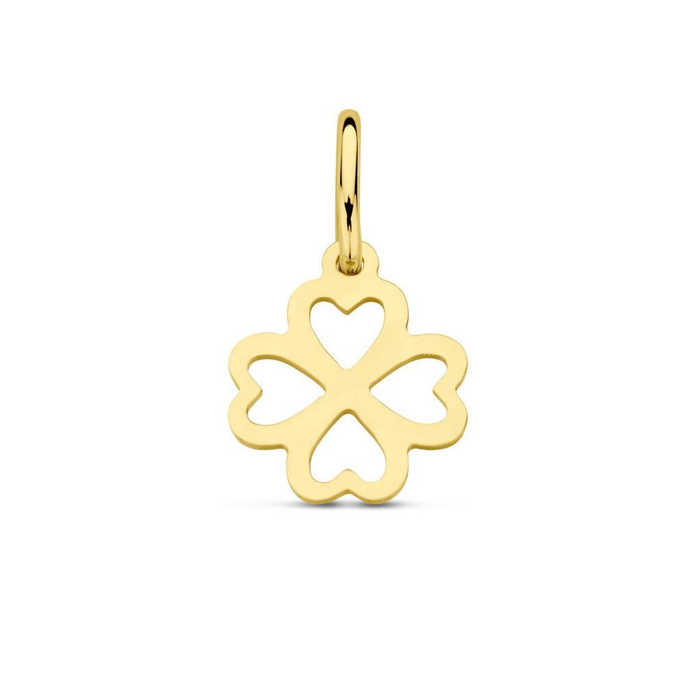 NICEANDnoble Kettenanhänger 585er Gelbgold Kettenanhänger Kleeblatt