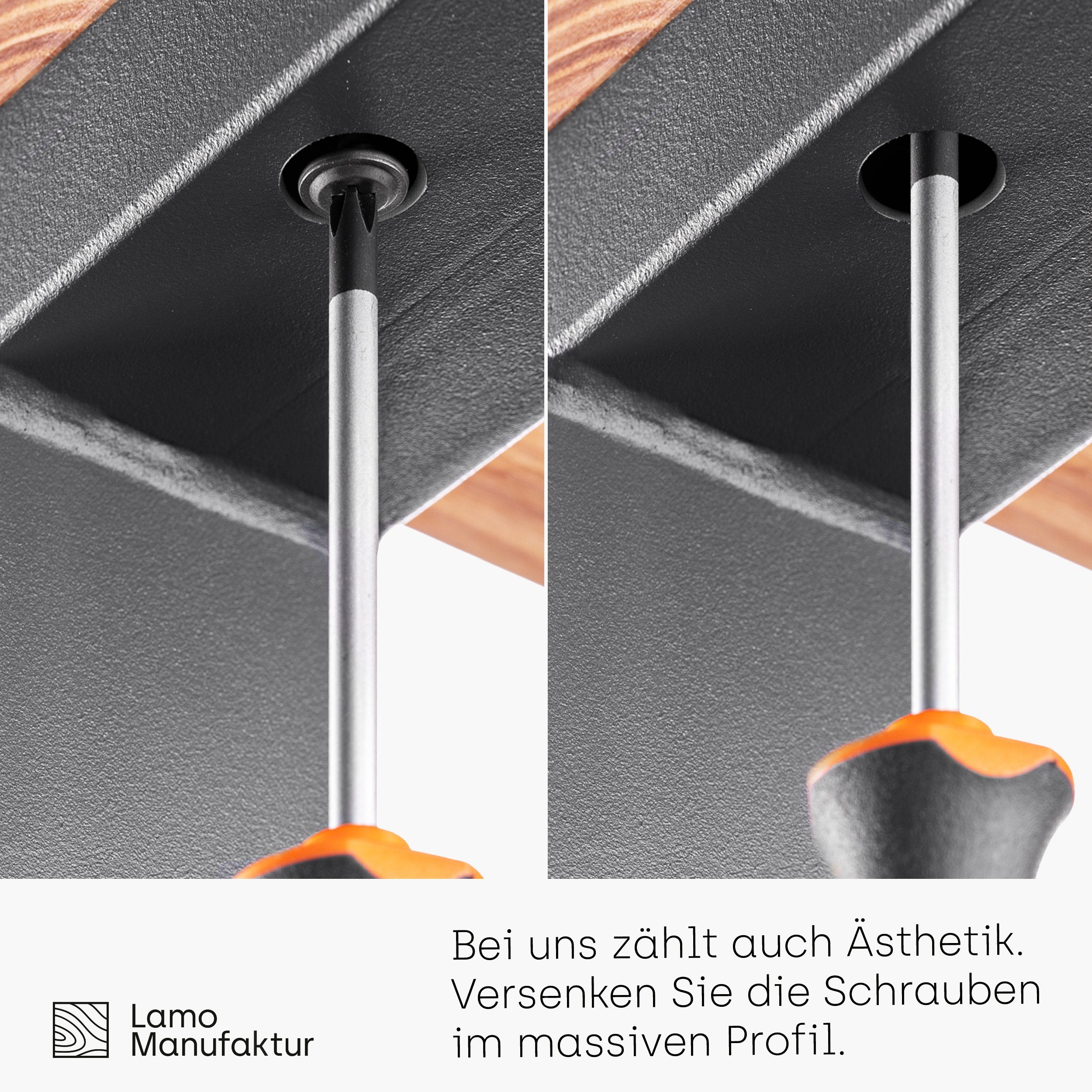 LAMO Manufaktur Tischgestell Simple Light (SET, 2er-Set Industriestahl Tischbeine Tiefschwarz pulverbeschichtet Tischkufen)