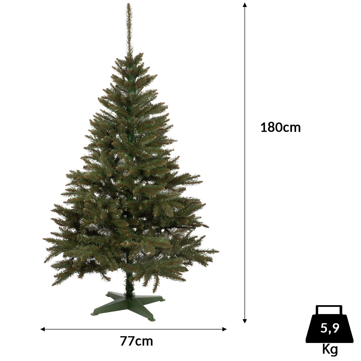 Moritz Künstlicher Weihnachtsbaum Nordmanntanne, Dekobaum Optik, cm 180 Nordmanntannen Christbaum Tannenbaum Kunstbaum