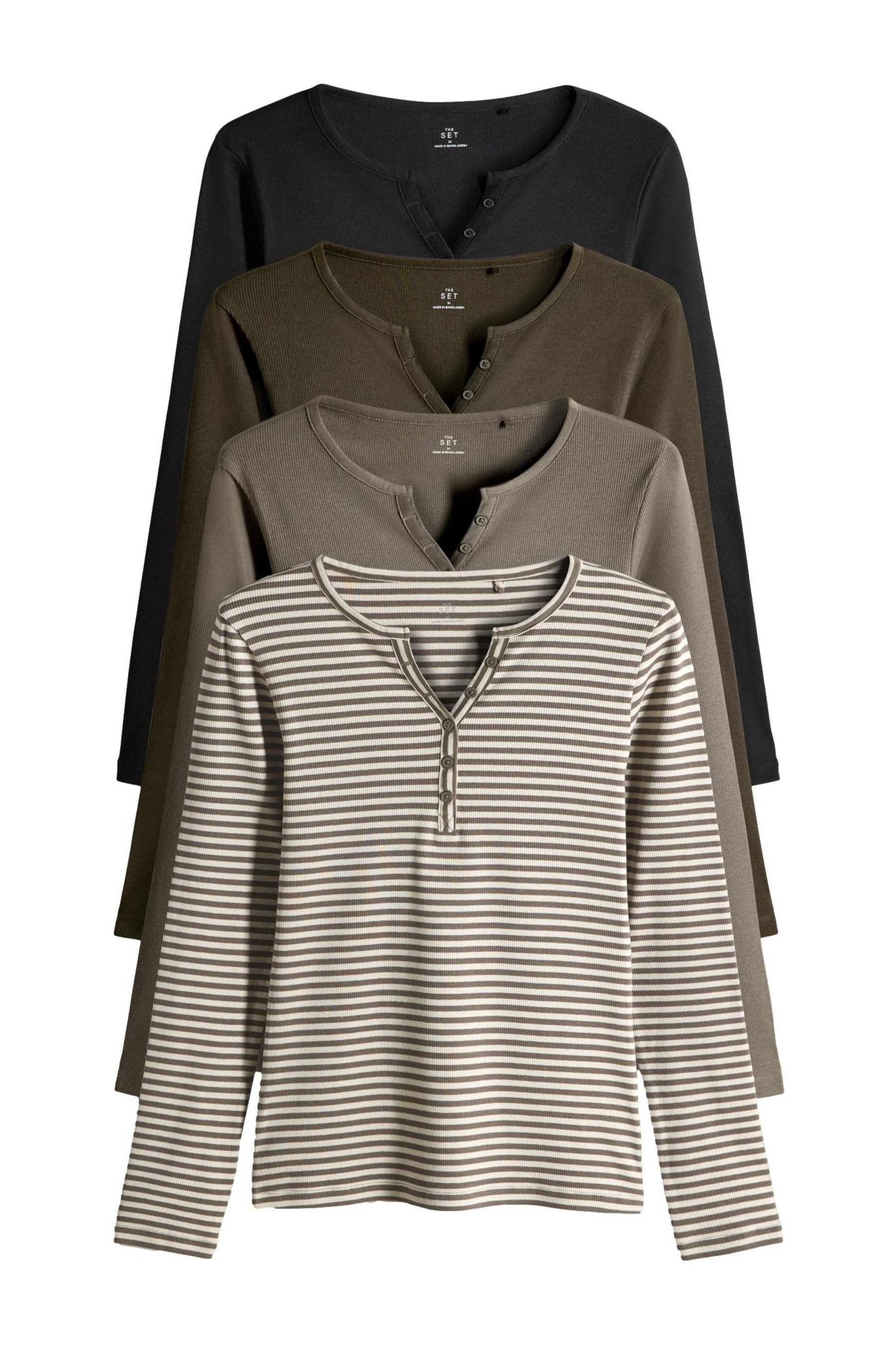 The Set Langarmshirt The Set gerippte günstig online kaufen