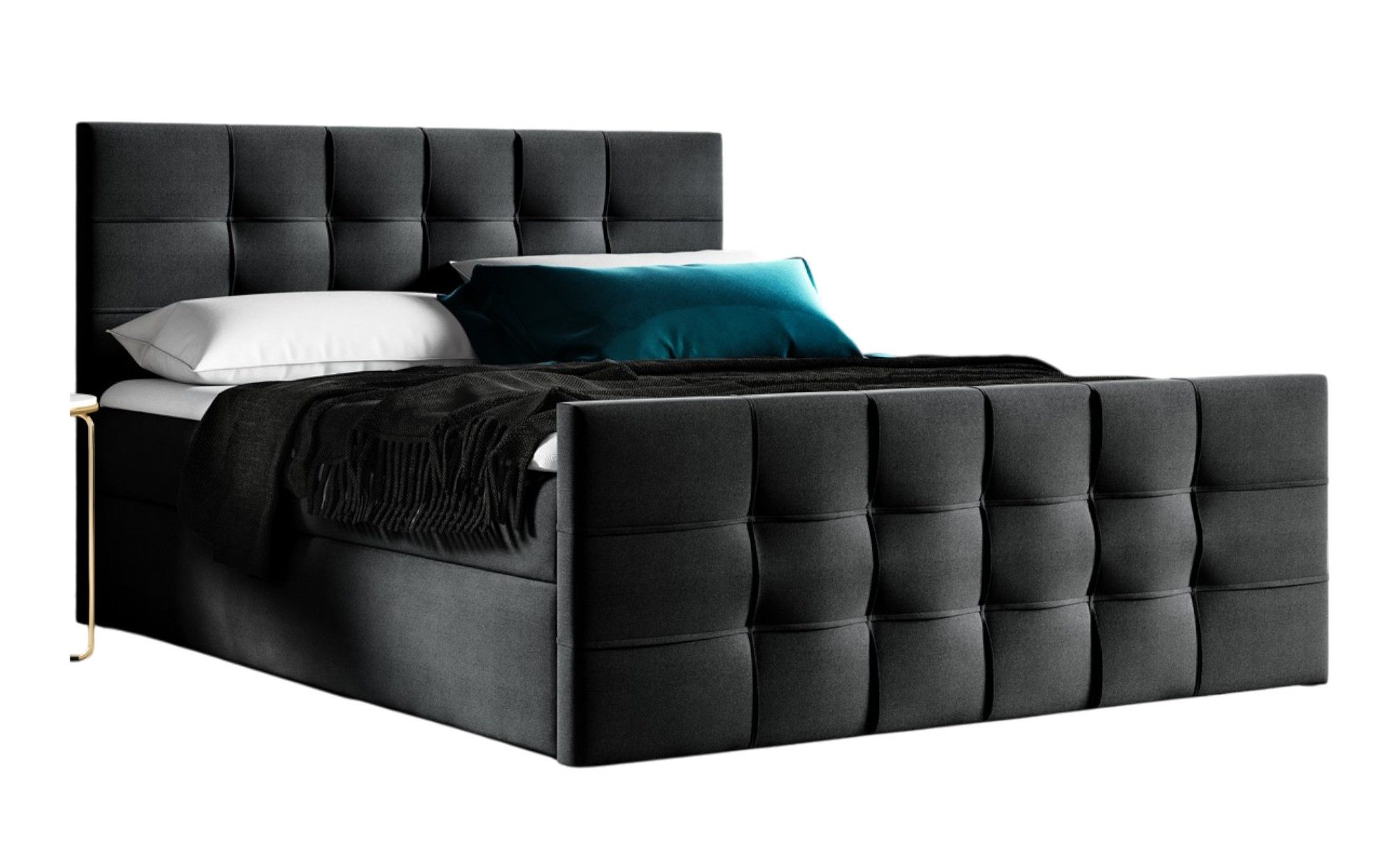 Fun Möbel Boxbett Schlafzimmerbett OVIEDO LUX Überlänge (inkl. Bettkästen, inkl. Kaltschaumtopper), Überlänge (220cm)
