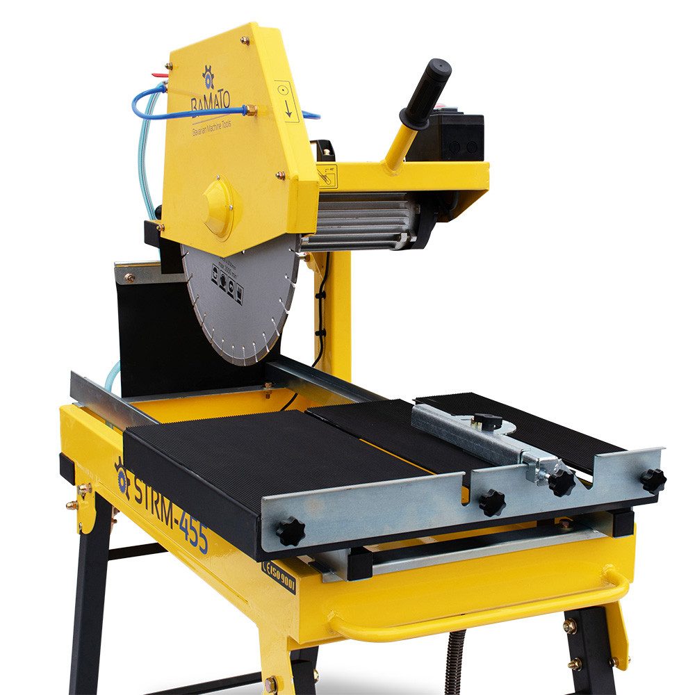 BAMATO Steintrenner STRM-455 Steintrennmaschine 2,2 kW 450mm Diamanttrennscheibe 230V, 45° schwenkbar, 150mm Schnitthöhe, Steinsäge, Kühlung, Fahrwerk – Bild 5 von 5