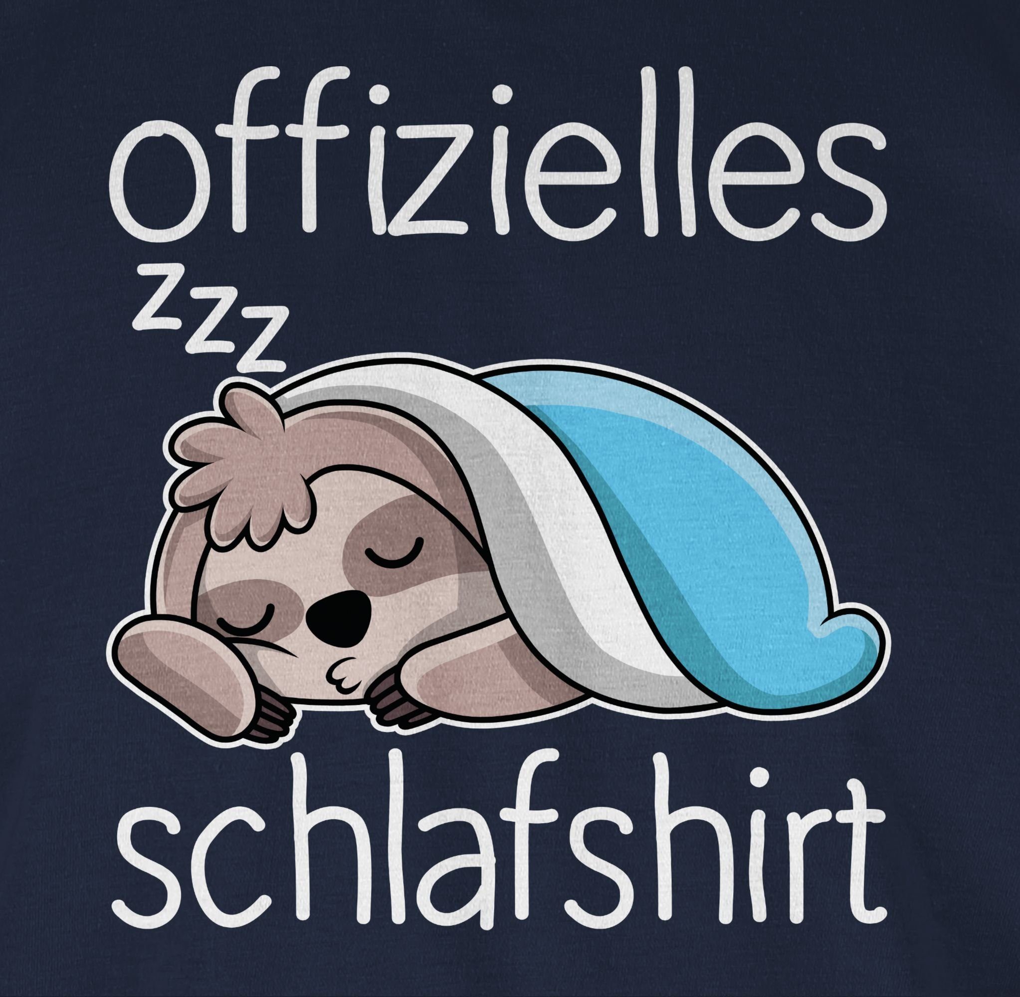Shirtracer T-Shirt Offizielles Schlafshirt mit Faultier - weiß Sprüche Statement
