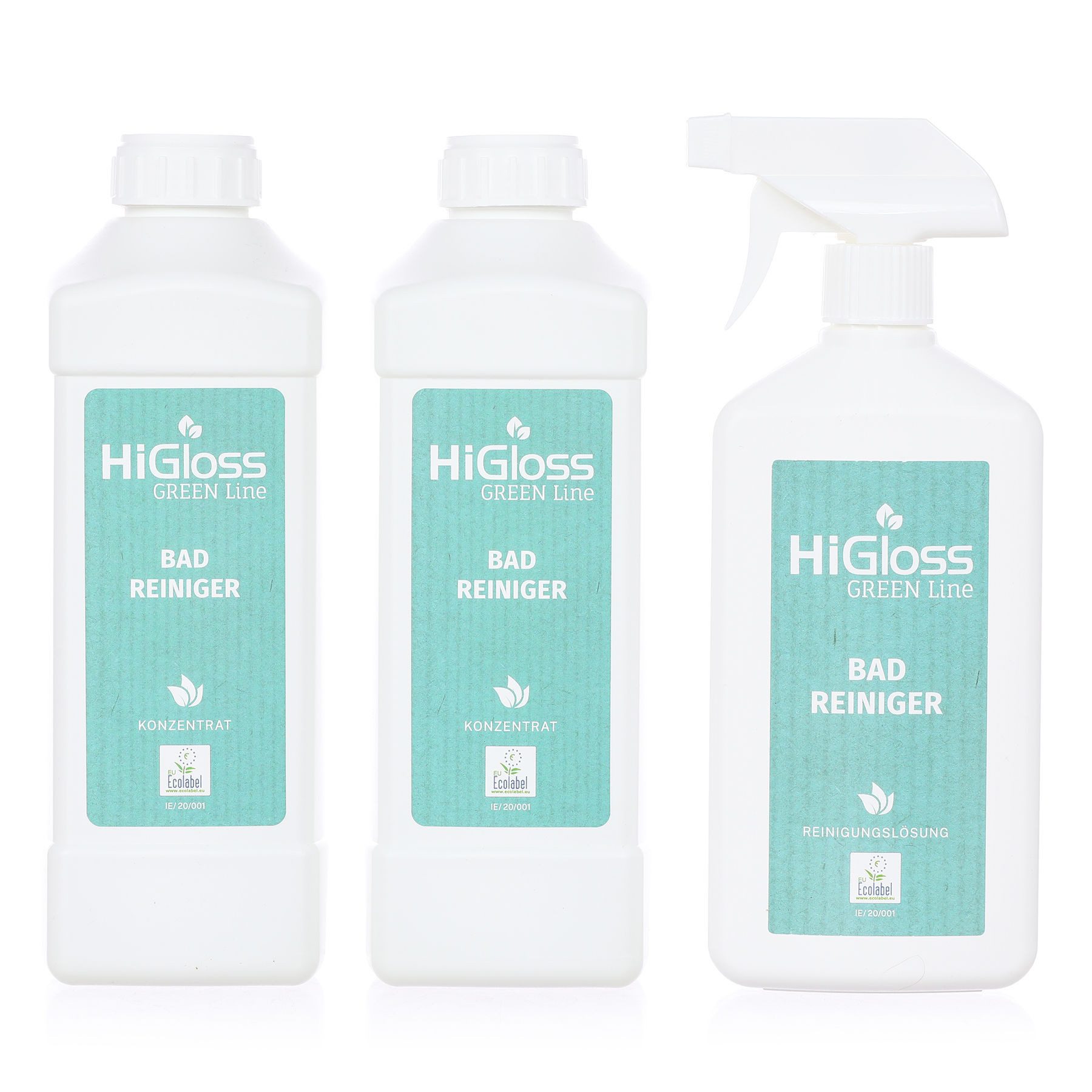 HiGloss Green Line Badreinigungskonzentrat Set Badreiniger (2-St. 2 teiliges Set biologisch abbaubar, für ein strahlendes Badezimmer)