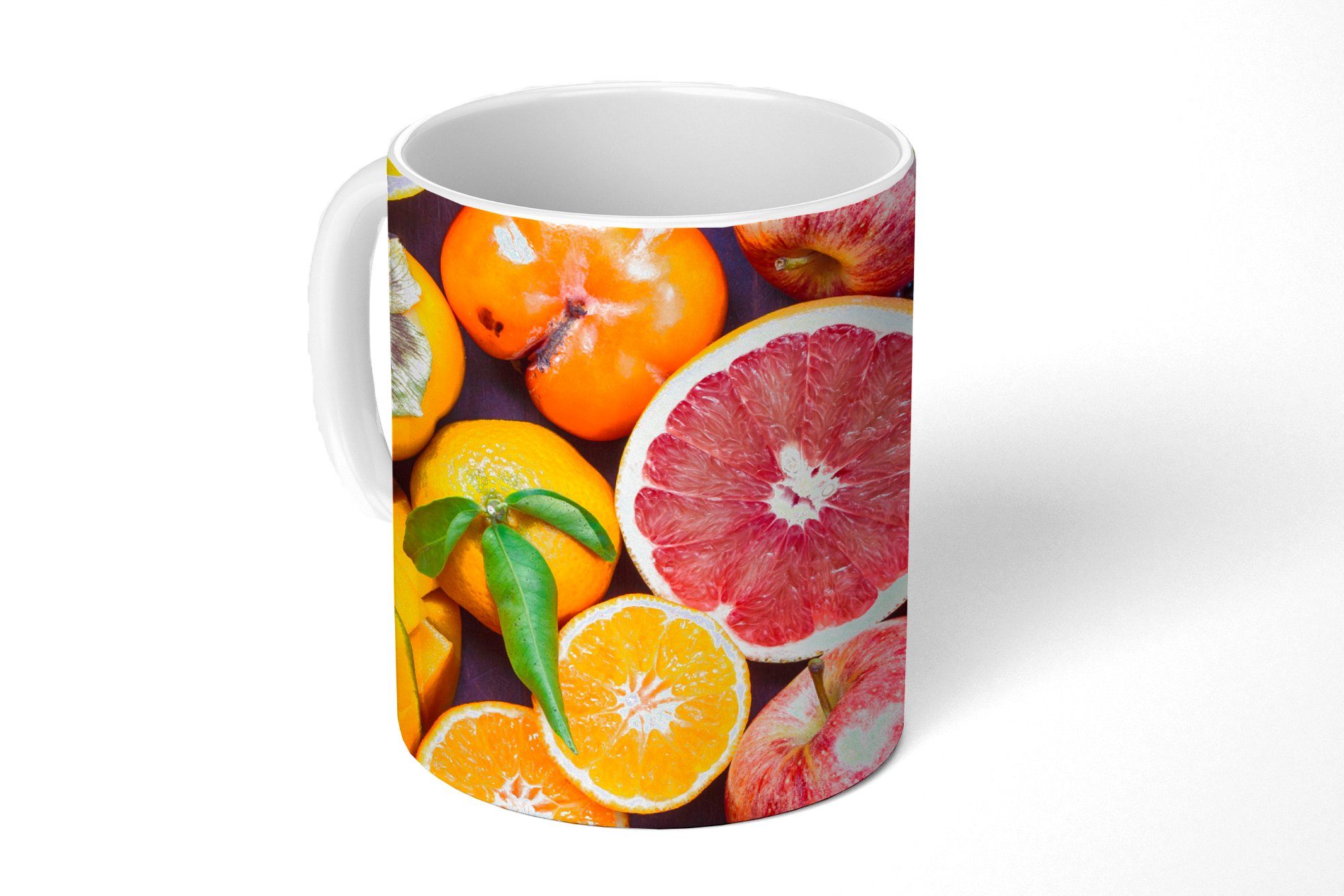MuchoWow Tasse Obst - Regenbogen - Farben, Keramik, Kaffeetassen, Teetasse, Becher, Teetasse, Geschenk