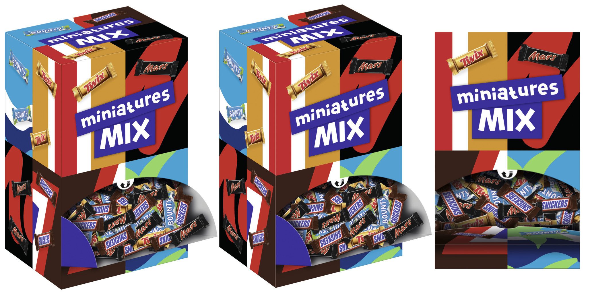 Mars GmbH Süßigkeit Miniatures Mix 3x 3kg - Neues Design
