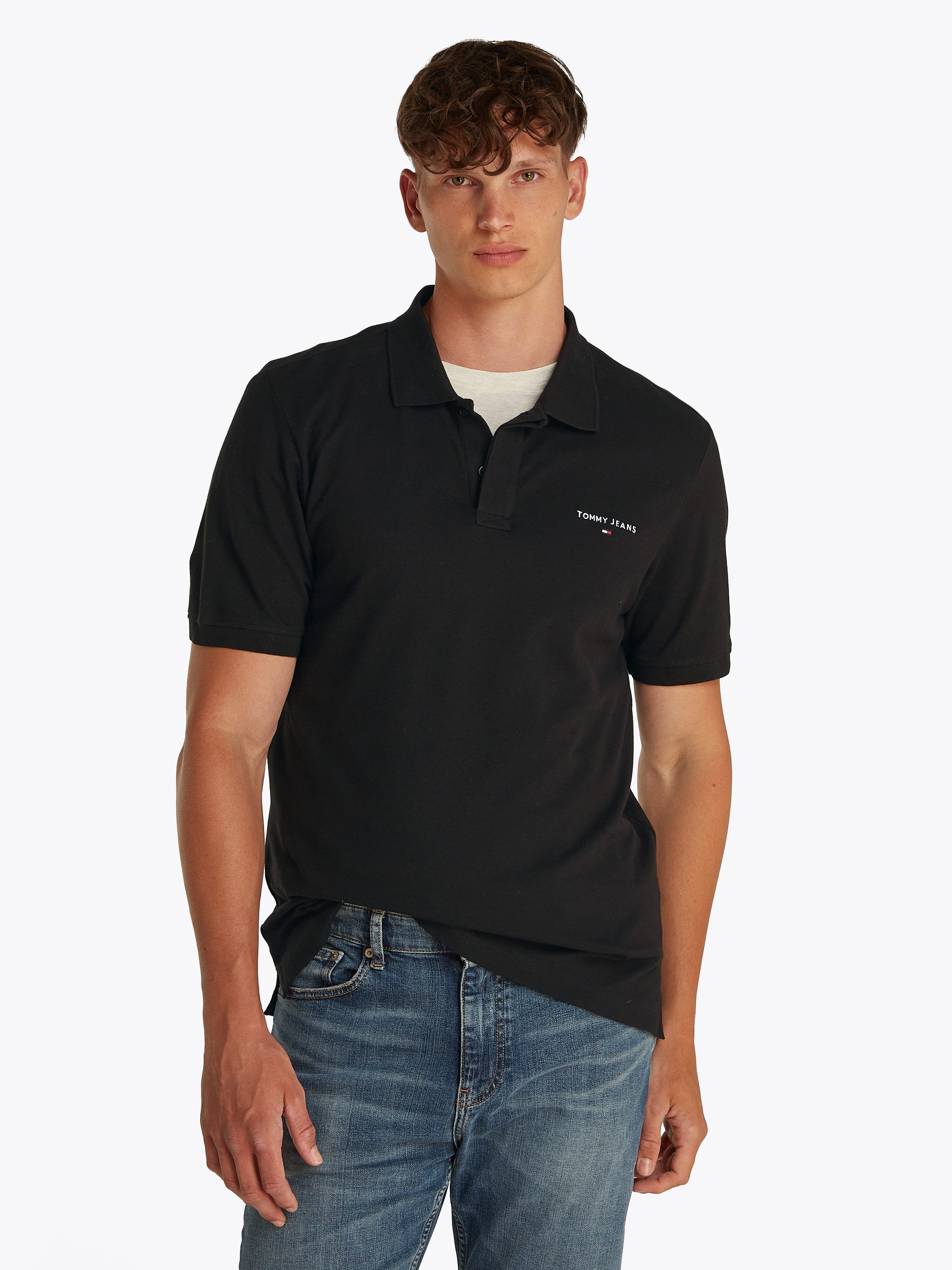 Tommy Jeans Poloshirt TJM REG LINEAR POLO EXT Mit Rundhalsausschnitt günstig online kaufen