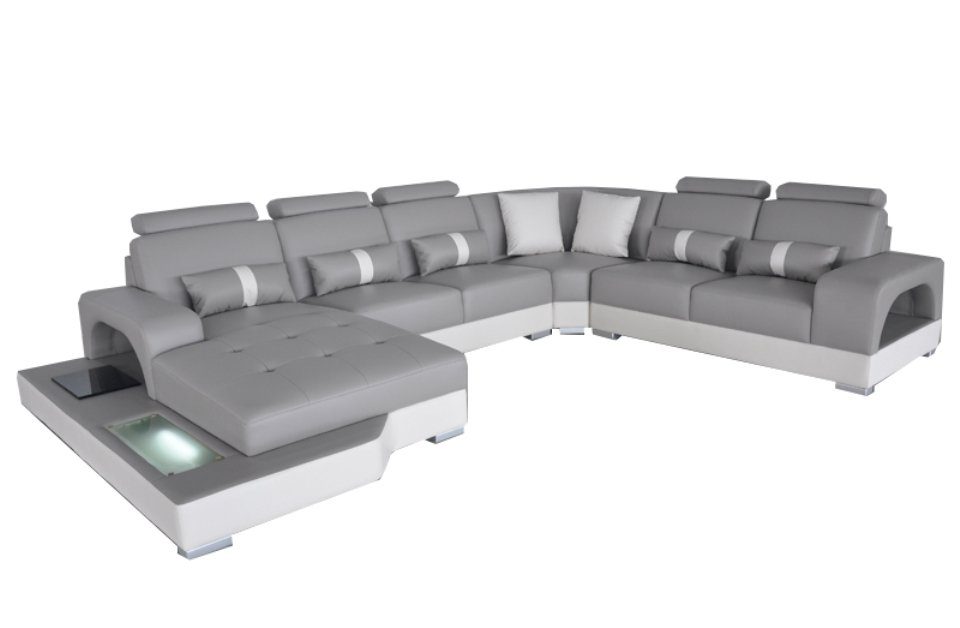 JVmoebel Ecksofa, Leder Wohnlandschaft UForm Sofa Sofas Eck Eck Couch Design Modern