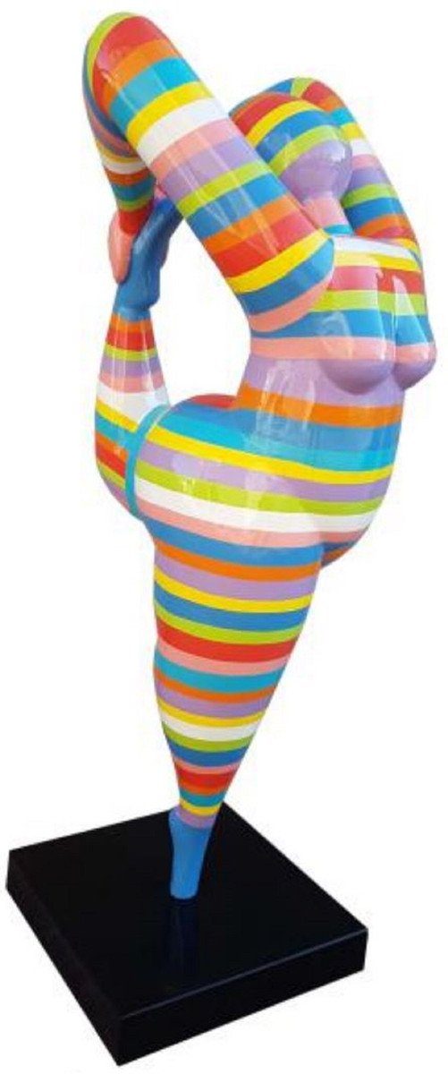 Skulptur Luxus Designer Deko Skulptur Frau Mehrfarbig / Schwarz H. 85 cm - Abstrakte Deko Figur - XXL Deko Skulptur - XXL Deko Figur - Wohnzimmer Deko - Garten Deko - Abstrakte Deko Skulpturen