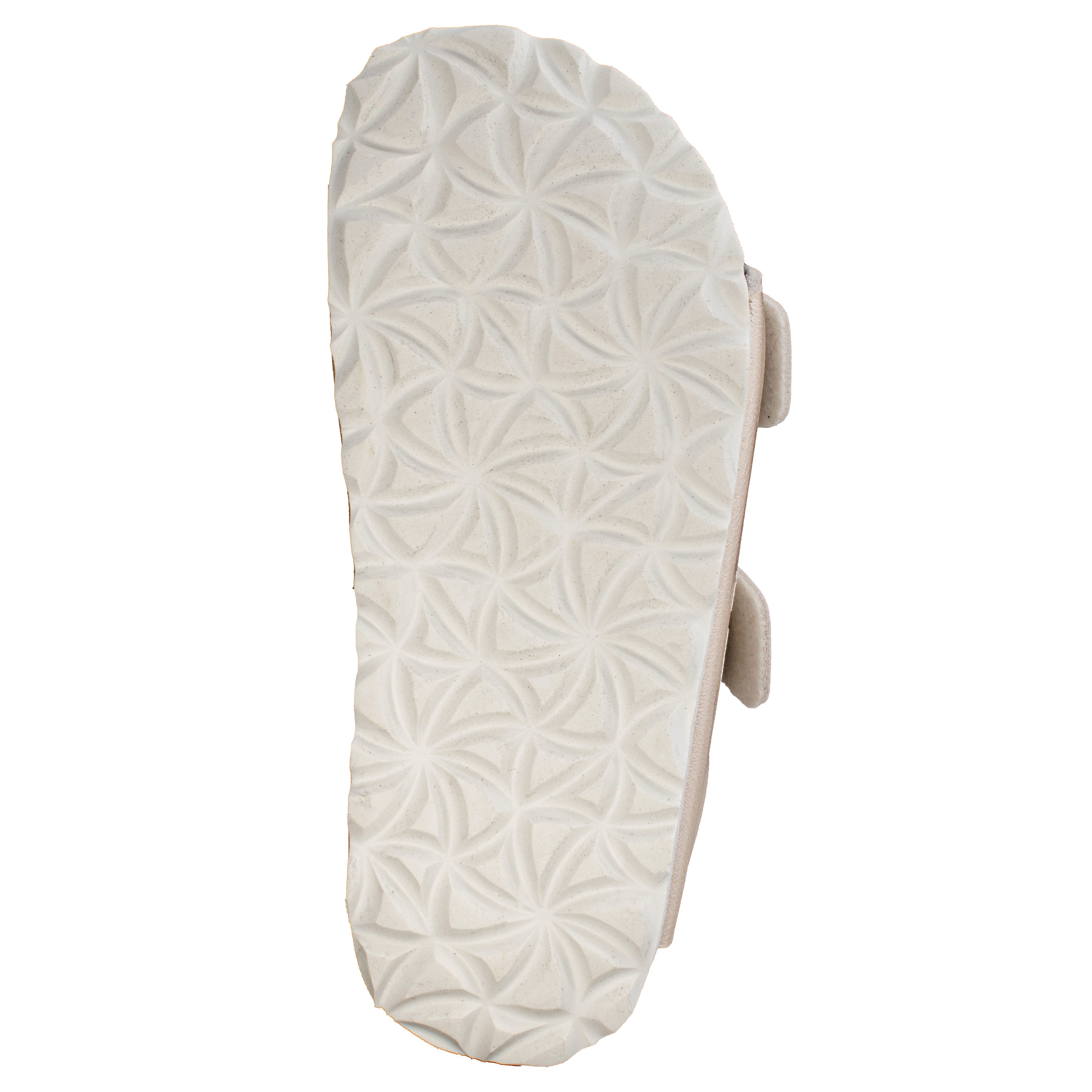 Fischer-Markenschuh Hawaii Pantolette aus Vegano (Lederimitat), mit Fleecefutter, gepolstertes Fußbett