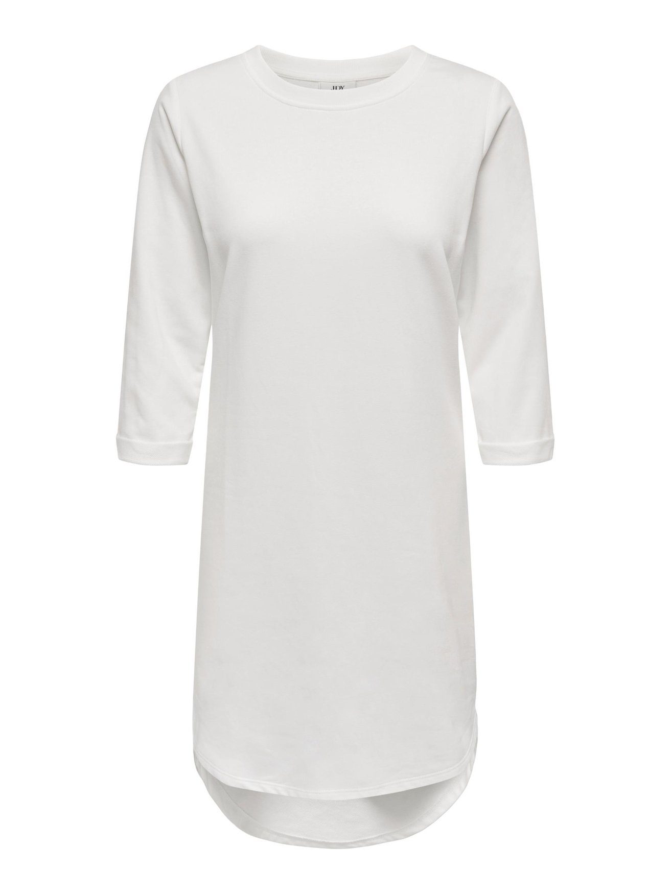 JACQUELINE de Kleid JDYIVY Shirtkleid Sweat 3/4 Weiß-3 5608 (knielang) Rundhals Arm YONG in