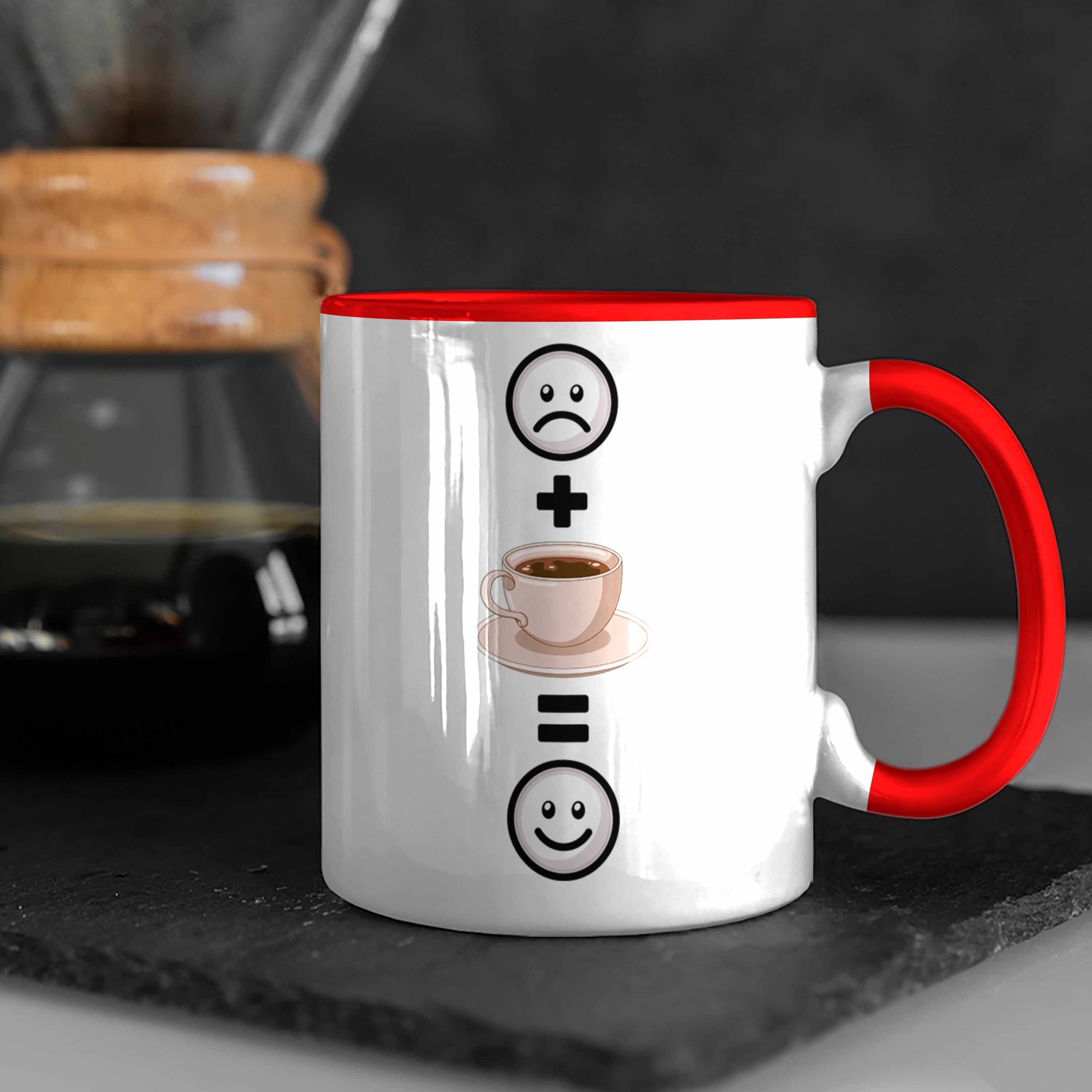 Trendation Tasse Kaffee Tasse Kaffeetrinker Geschenkidee Geschenk Rot :(Kaff Lustige für