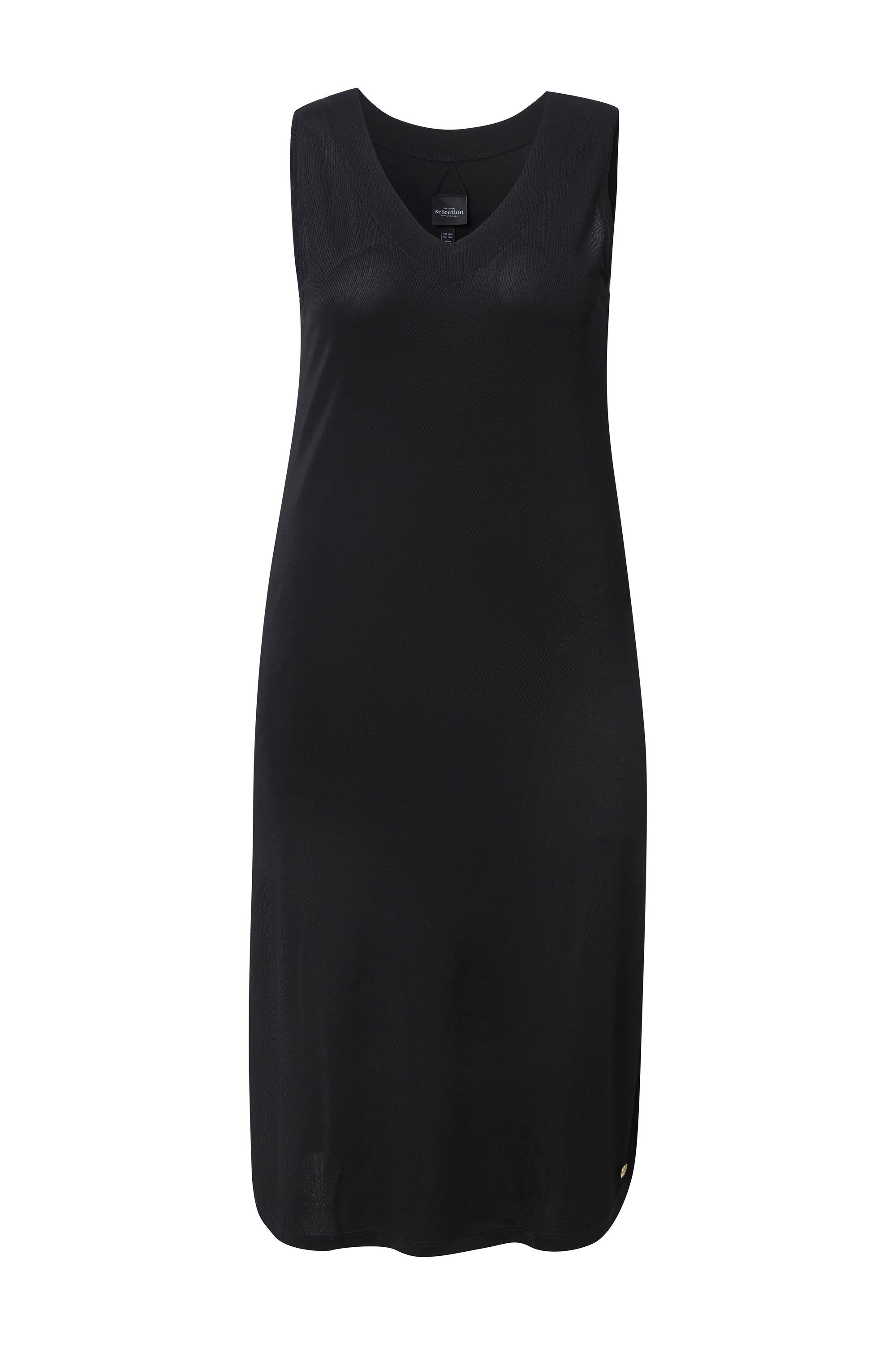 Ulla Popken Jerseykleid Midi-Slinkykleid A-Linie V-Ausschnitt günstig online kaufen