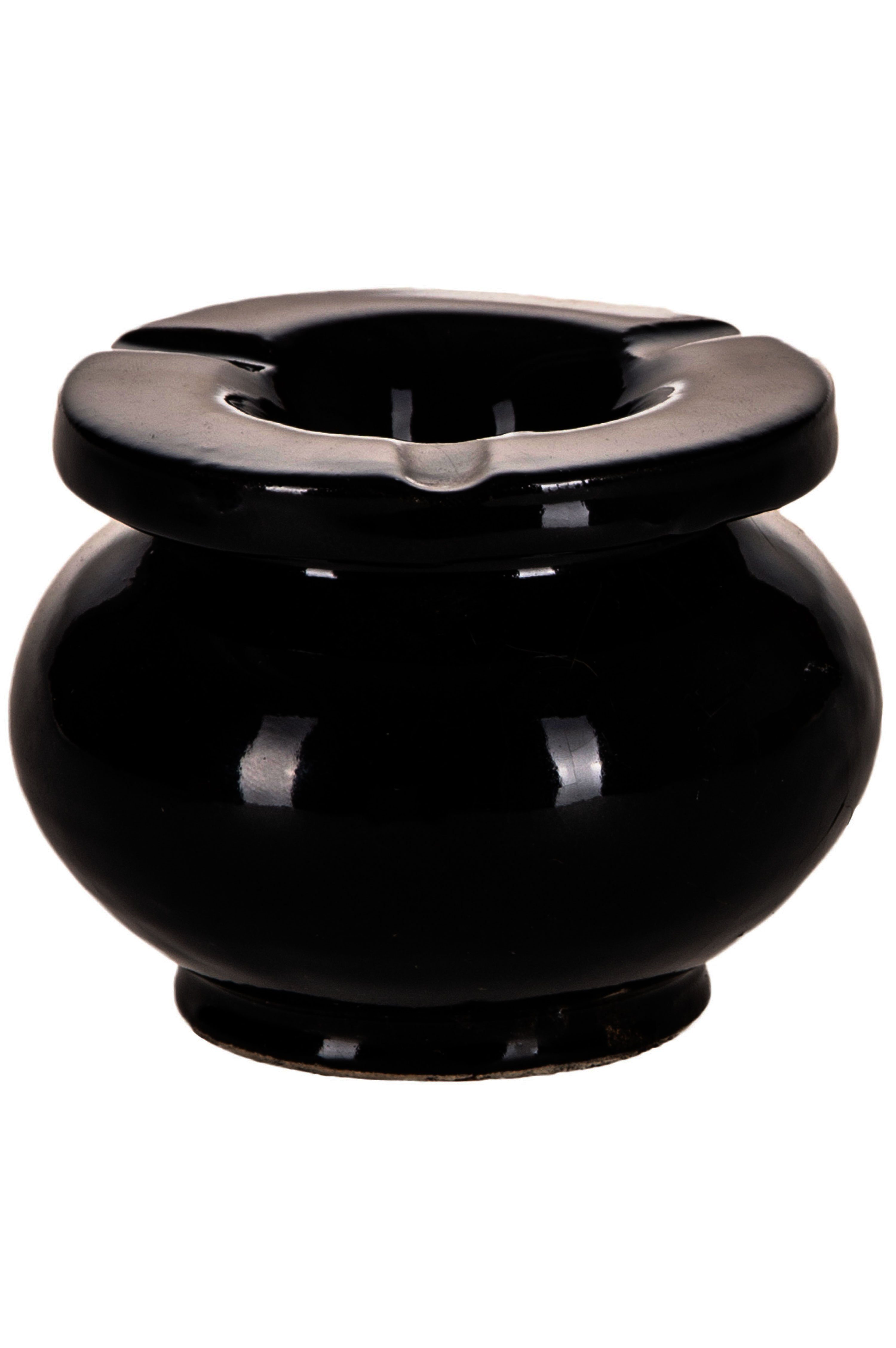 Marrakesch Orient & Mediterran Interior Aschenbecher Marokkanischer Aschenbecher Blida Deko aus Keramik in Schwarz 10 cm, handarbeit