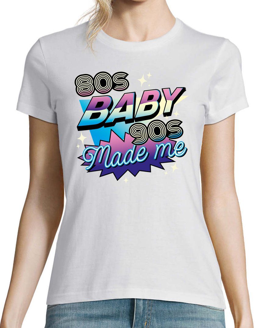 Weiss Youth Designz me Made 90'S T-Shirt Look Trendigem Shirt Retro BABY mit Damen 80'S