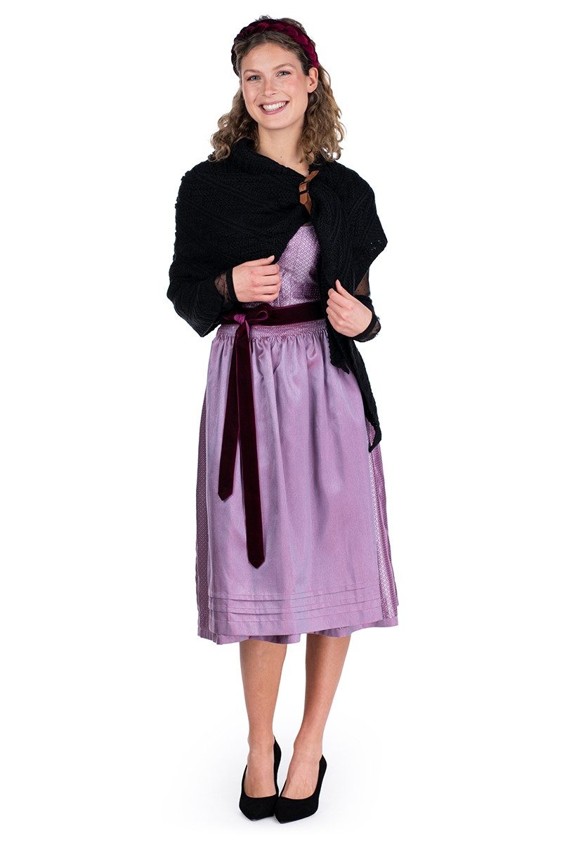 Halstuch Trachtentuch - FLEUR - schwarz, taupe