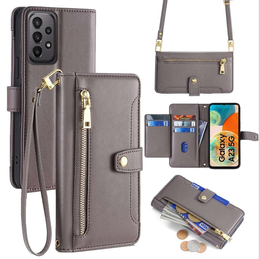 betterfon Handykette für Samsung Galaxy Leder Umhänge Hülle mit Kartenfächer, Hände frei – mit Silikonhülle & Schnur für flexiblen Alltag