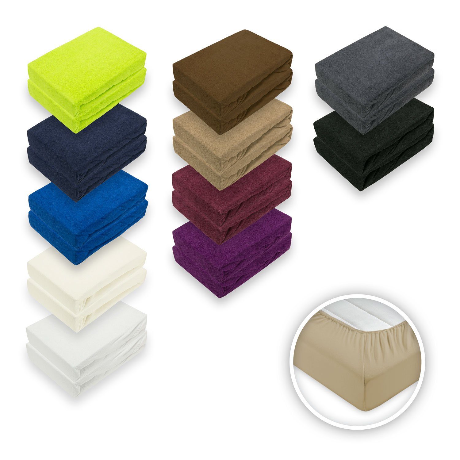 EXKLUSIV HEIMTEXTIL Spannbettlaken Doppelpack Frottee Spannbettlaken günstig online kaufen
