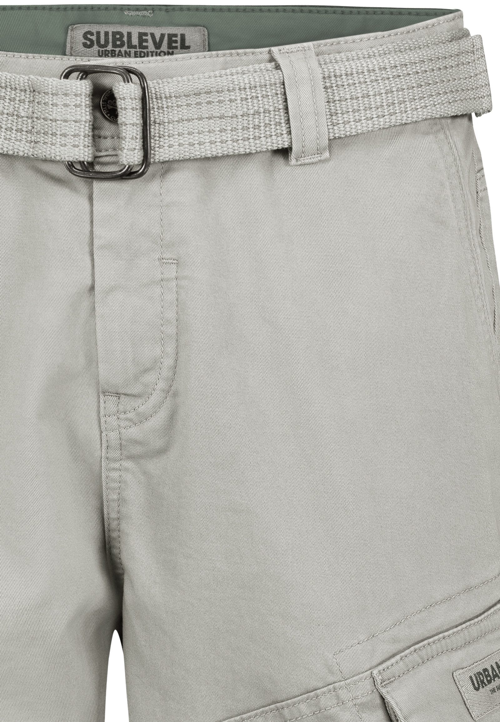 SUBLEVEL Cargoshorts Herren Cargo Shorts kurze Hose Bermuda Knielang Short Sommer + Gürtel