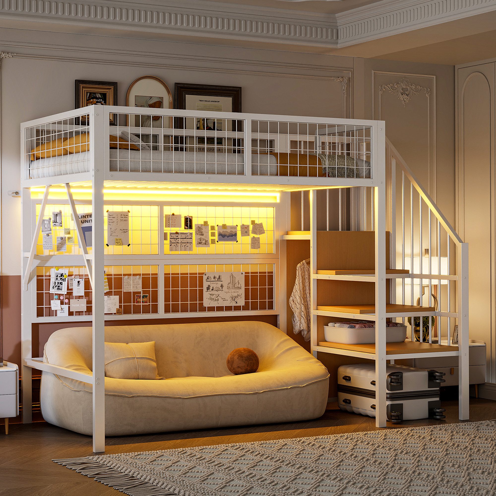 Merax Hochbett (Kinderbett Jugendbett Eisenbett, 1-St., günstig online kaufen