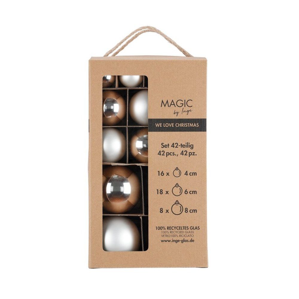 Weihnachtsbaumkugel Weihnachtskugeln Frosty Silver 4cm 6cm 8cm 42 Teile