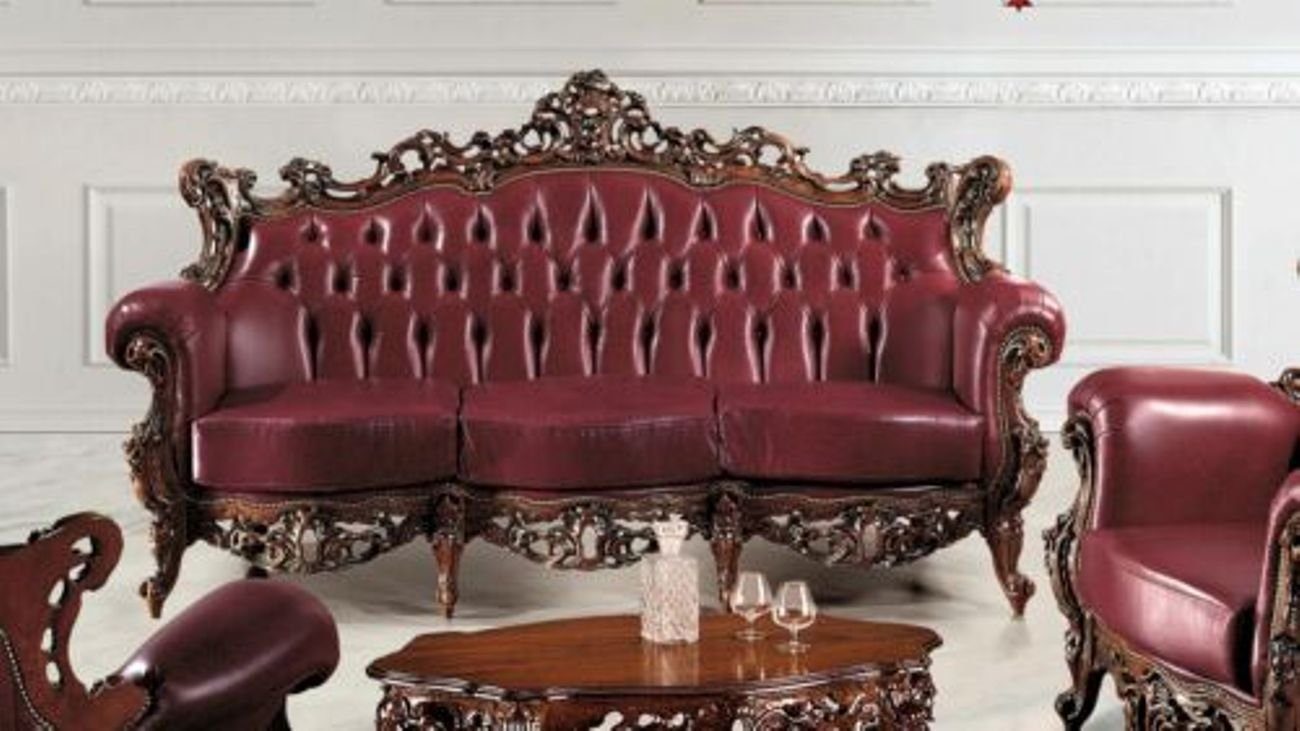 JVmoebel 3-Sitzer Chesterfield 3 Sitzer Couch Leder Sofa Couchen Luxus Design, Made in Europe