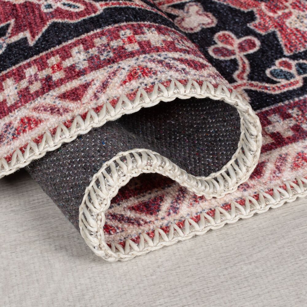 KADIMA DESIGN Teppich Maschinenwaschbarer Traditioneller Vintage-Teppich, rutschfest, Rechteckig, Poldichte: 1400 g/qm,Waschbar Waschmaschine,Traditionell,Vintage