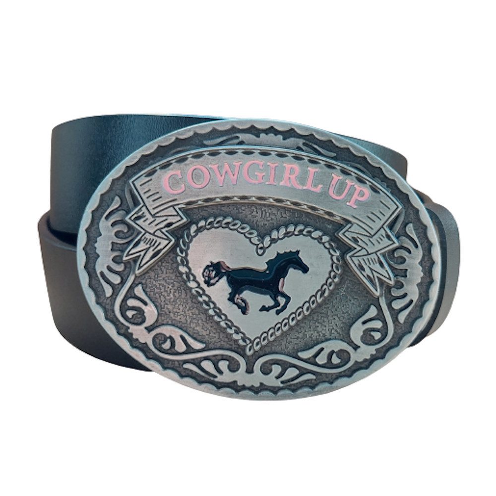 Ledergürtel Wechselgürtel Gürtel mit Wild West Gürtelschnalle Cowgirl Buckle