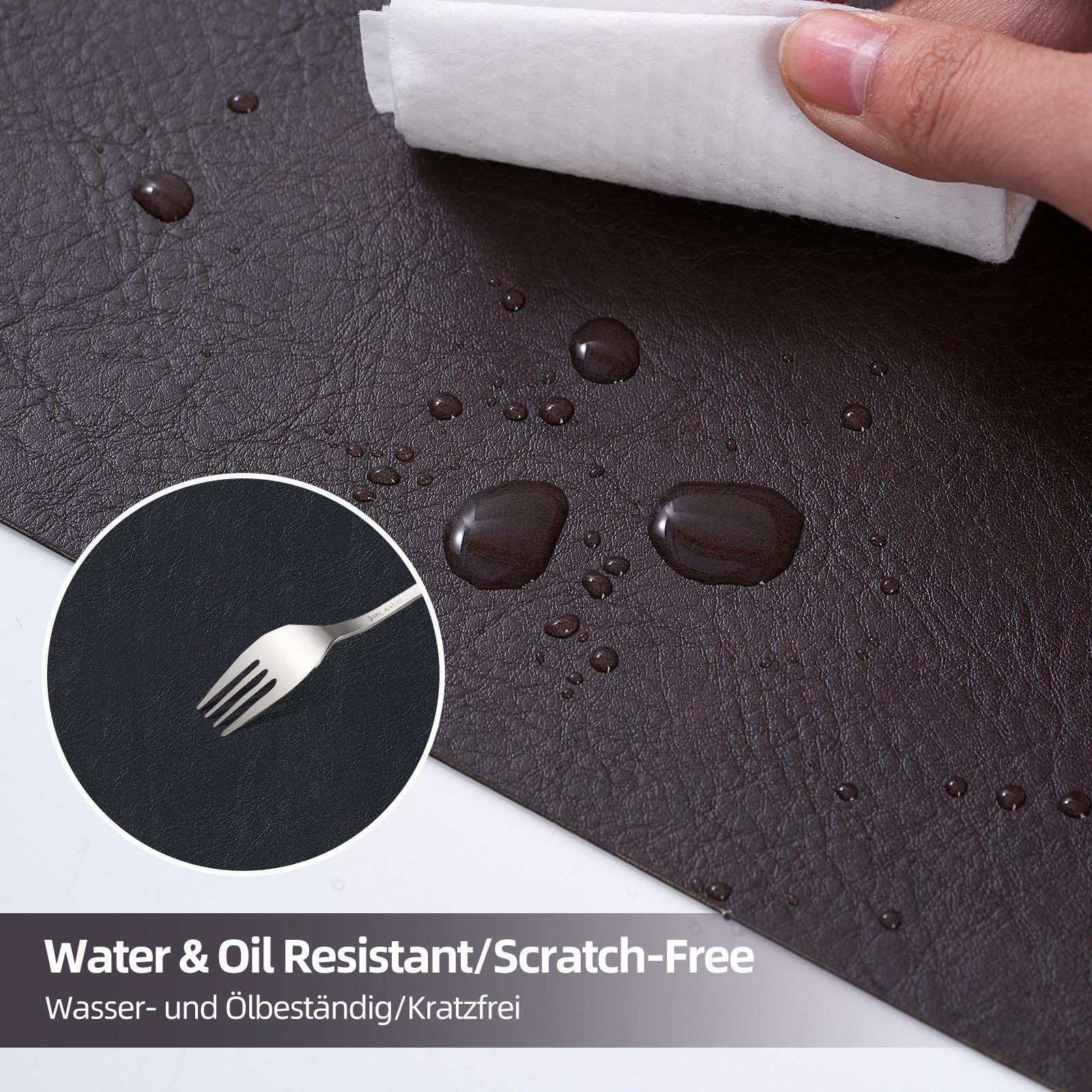 Simurq Platzset Abwaschbar - Beidseitig Nutzbare und Rutschfeste Tischsets, (Platzdeckchen Tischuntersetzer, 4-St., Set mit 4 oder 6 Tischsets), Tischdeko für Esszimmer und Küche