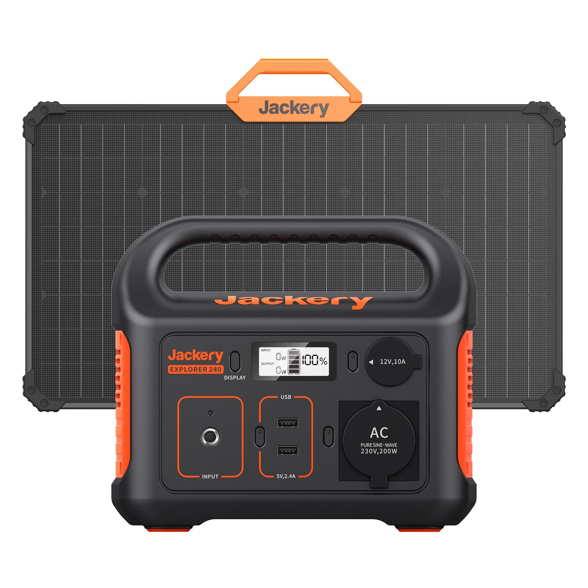 Jackery Stromgenerator Solargenerator 240 80W, 240Wh tragbare Powerstation mit 80W Solarpanel, 0,40 in kW, (2-tlg), tragbar für Camping Outdoor | Stromerzeuger