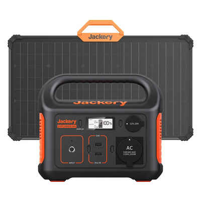 Jackery Stromgenerator Solargenerator 240 80W, 240Wh tragbare Powerstation mit 80W Solarpanel, 0,40 in kW, (2-tlg), tragbar für Camping Outdoor