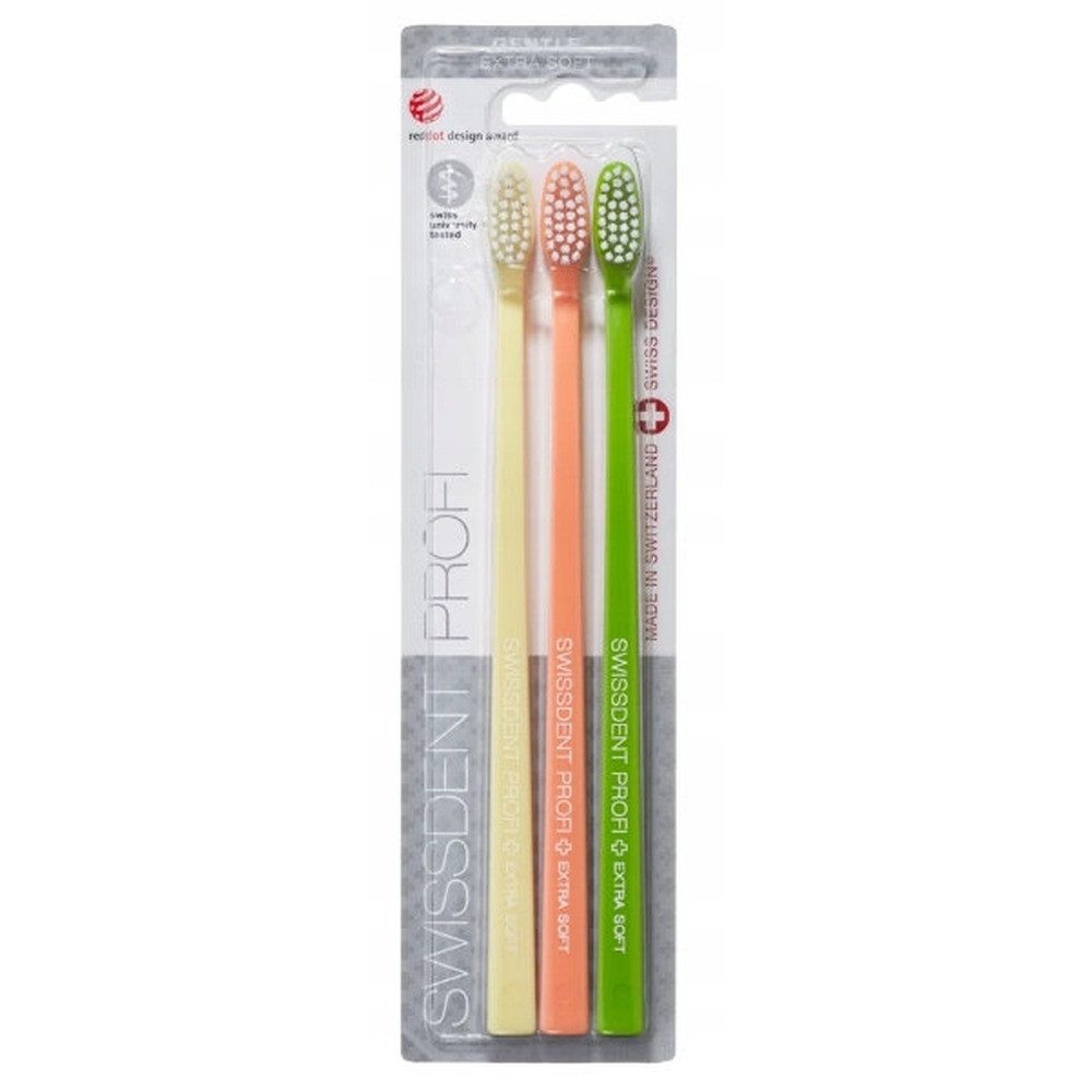 Swissdent Zahnbürste Sanfte, extra weiche Zahnbürsten 2 + 1 GRATIS