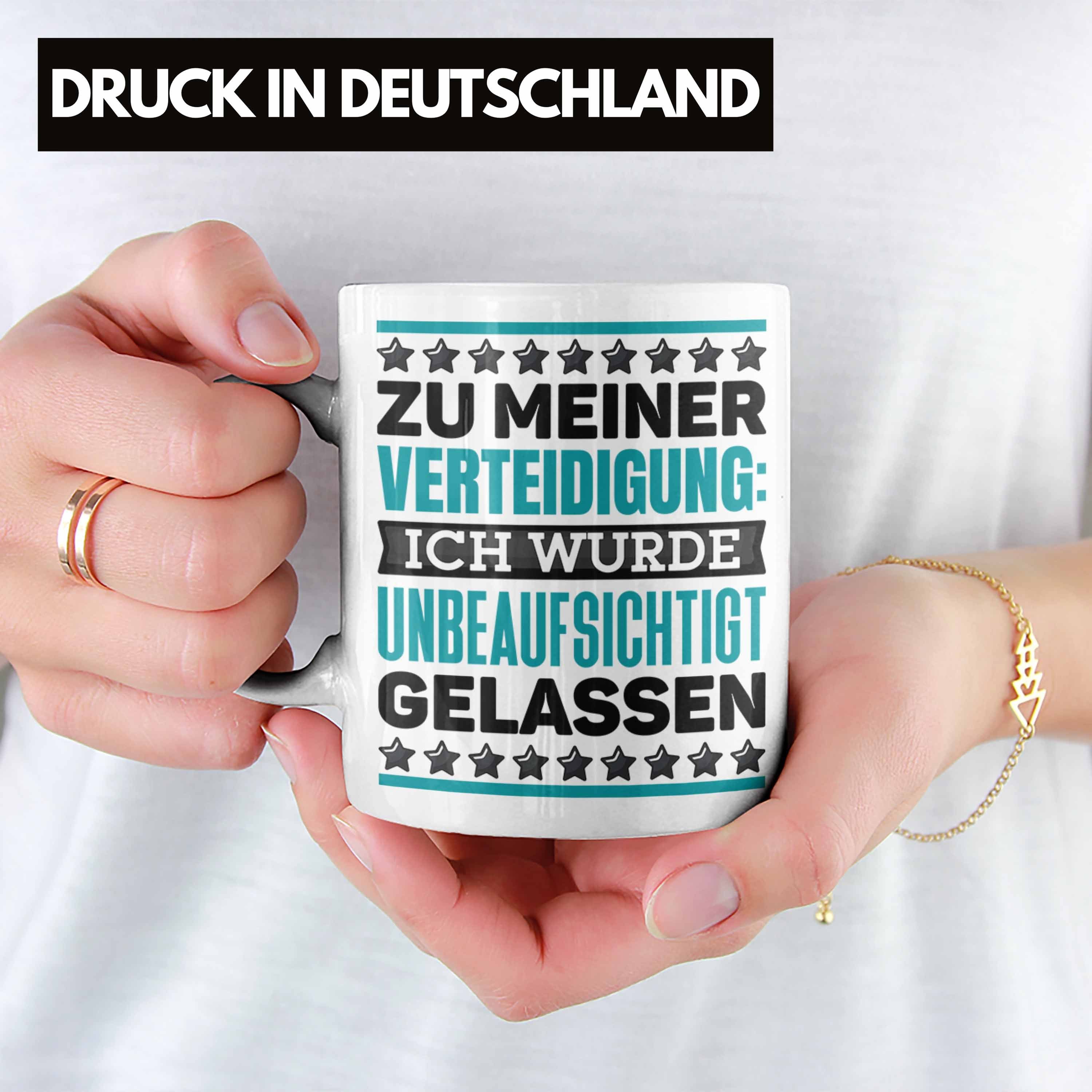 Tasse Zu Tasse Ich Verteidigung Beinahe Lustiger Trendation Kaffee-Becher Spruch Meiner Weiss