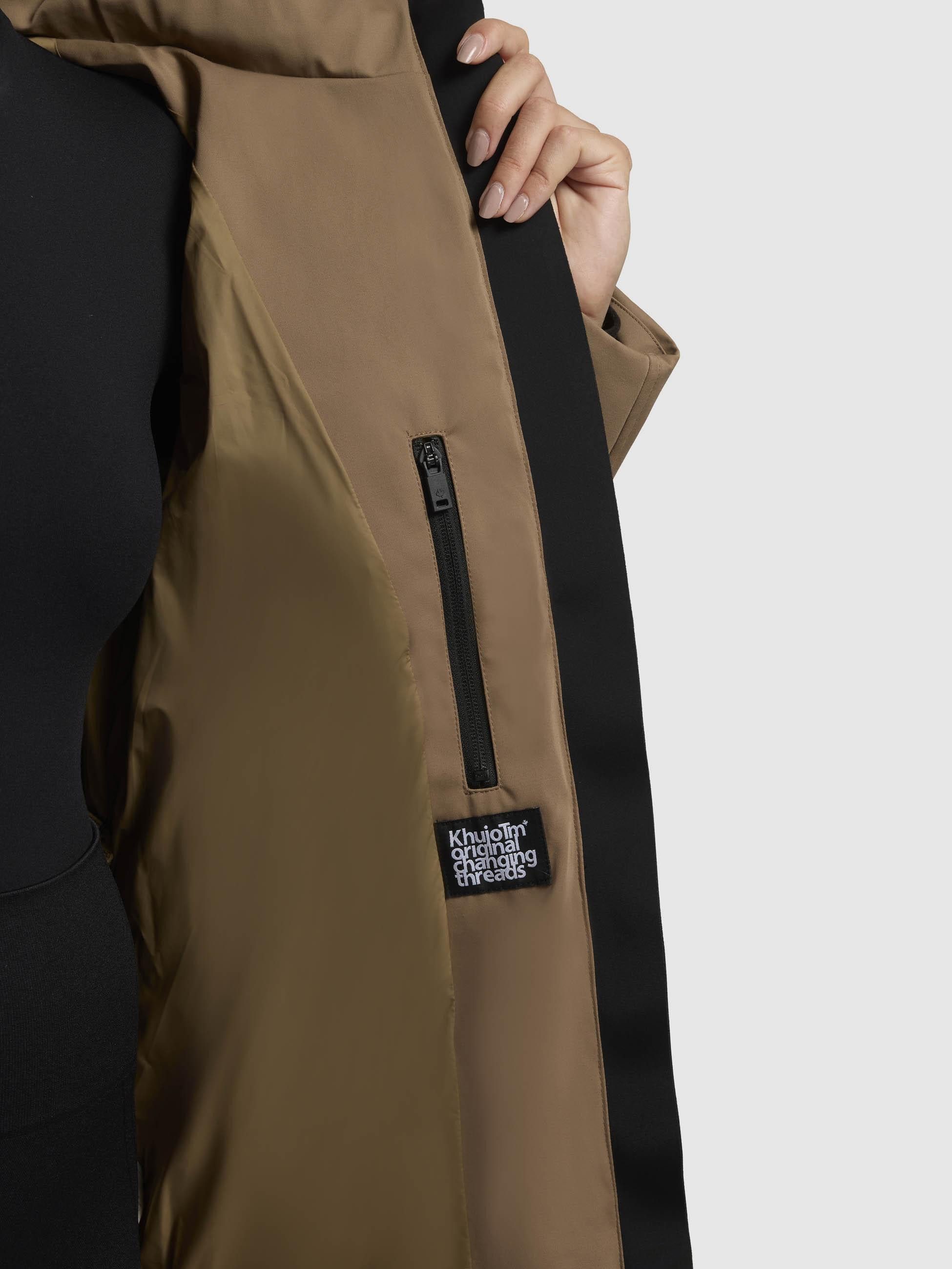 khujo Winterjacke Palla-YM Damen Wintermantel mit verstellbarer Kapuze
