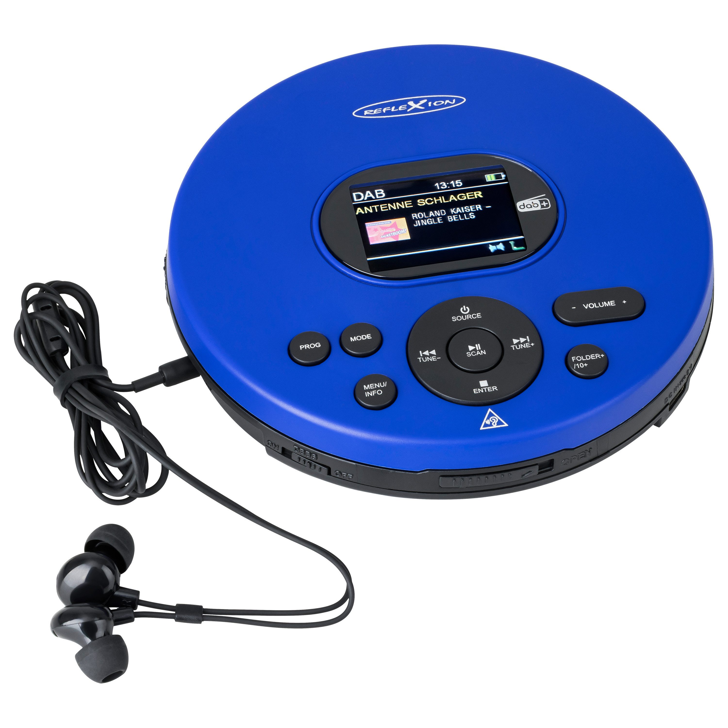 Reflexion PCD540DAB CD/MP3-Player mit DAB+ Digitalradio tragbarer CD-Player (LCD-Farbdisplay, Hörbuchfunktion, Ohrhörer, 8 Std. Akkulaufzeit)