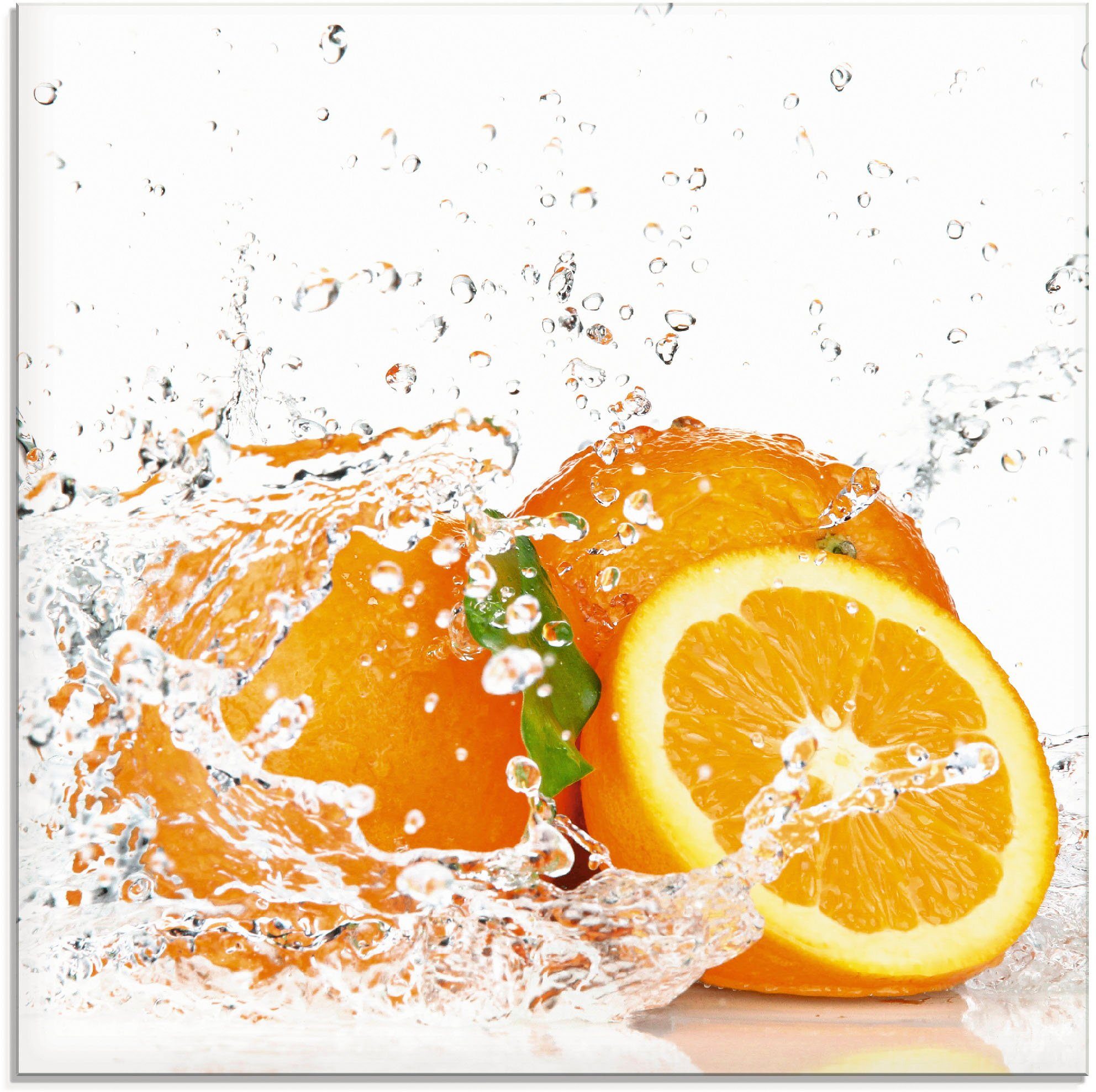Artland Glasbild Größen mit Süßspeisen St), in Orange (1 verschiedenen Spritzwasser