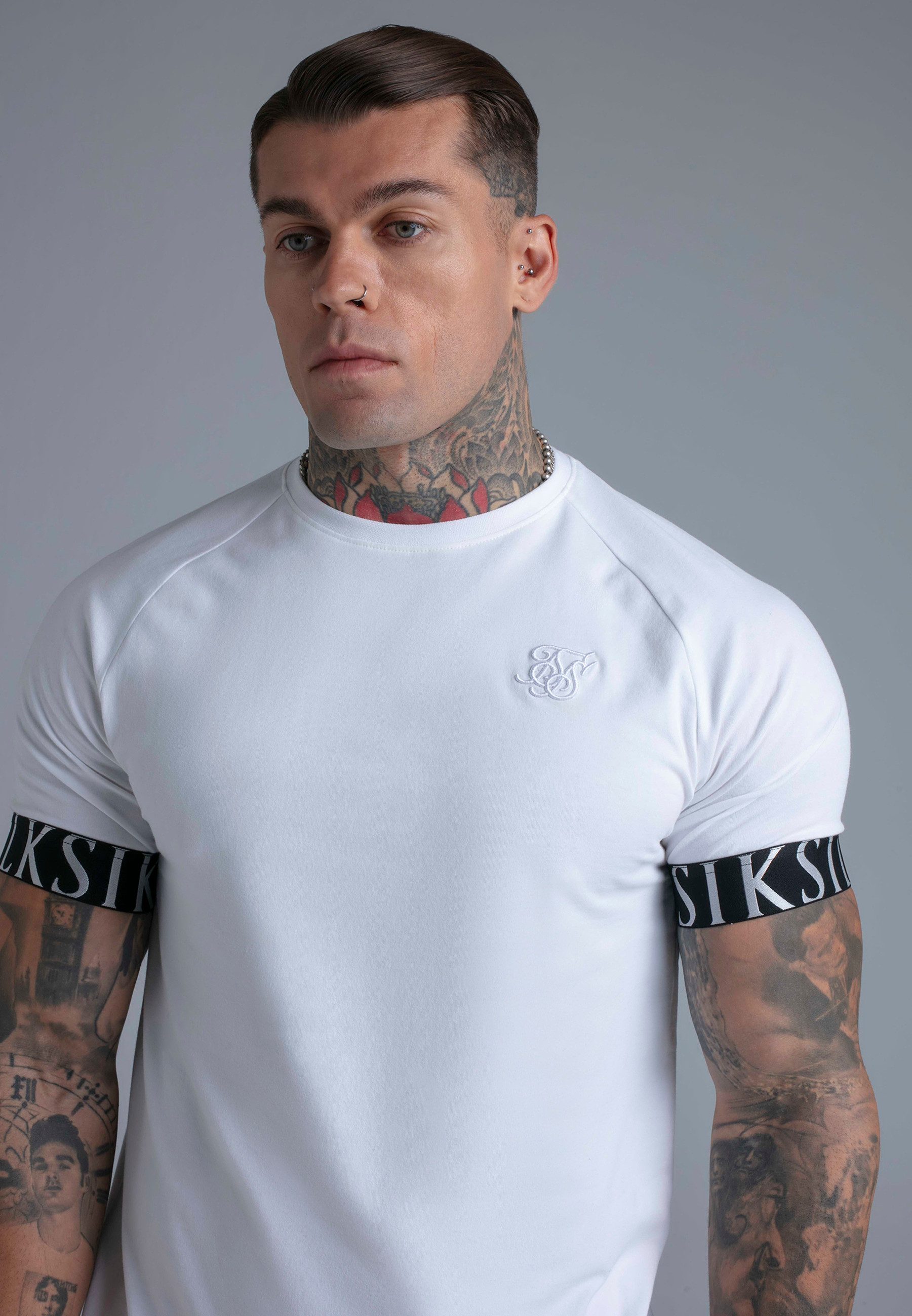 Siksilk T-Shirt SikSilk Herren Weiß Tech T-Shirt – Bild 4 von 5