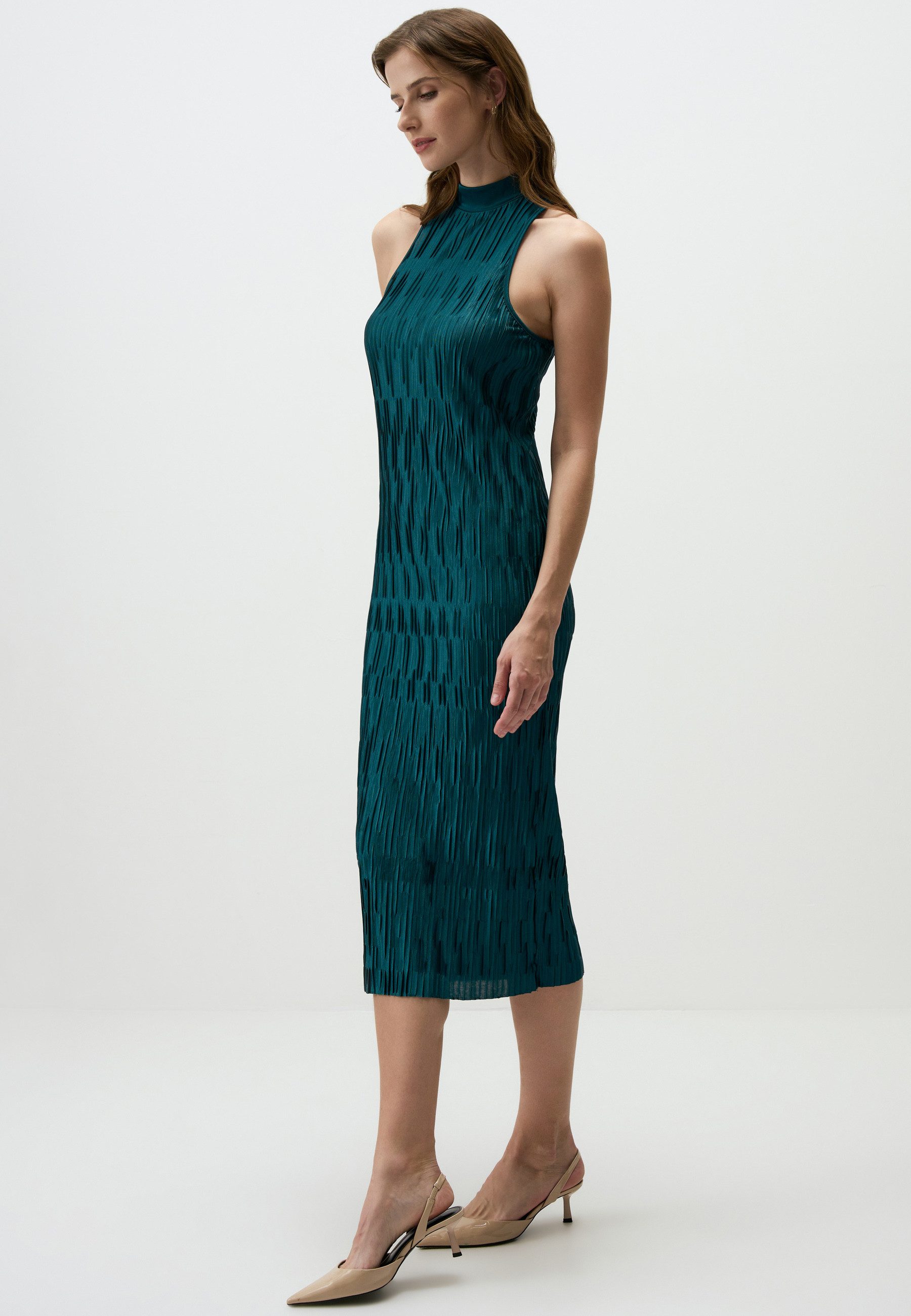 Jimmy Key Midikleid Smaragdgrünes Plisseekleid Mit günstig online kaufen