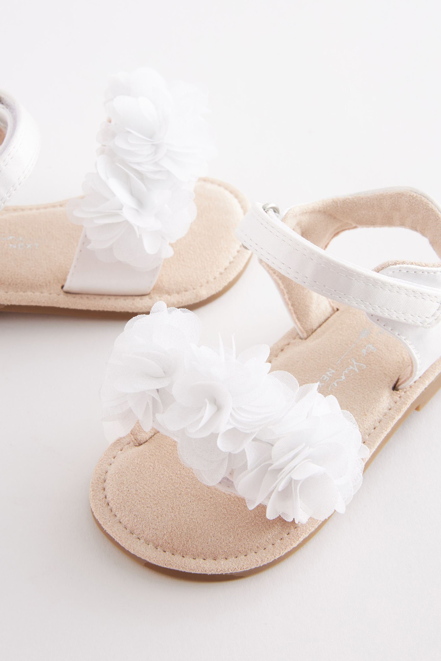 Sandale Blumen Brautjungfern für White Sandaletten mit (1-tlg) Next