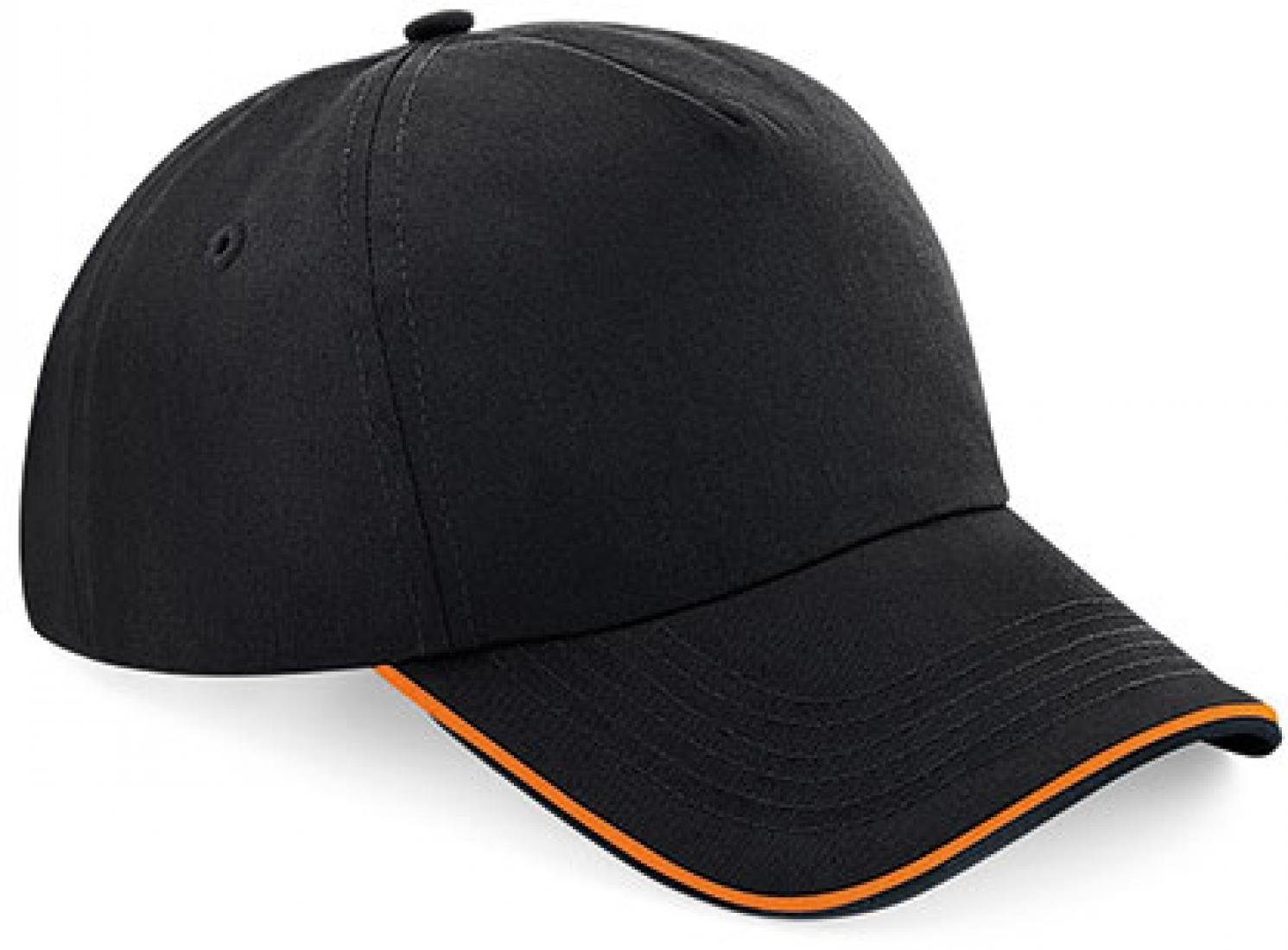 Baseball Cap Authentic 5 Panel Cap - Piped Peak, 100 % Baumwoll-Twill