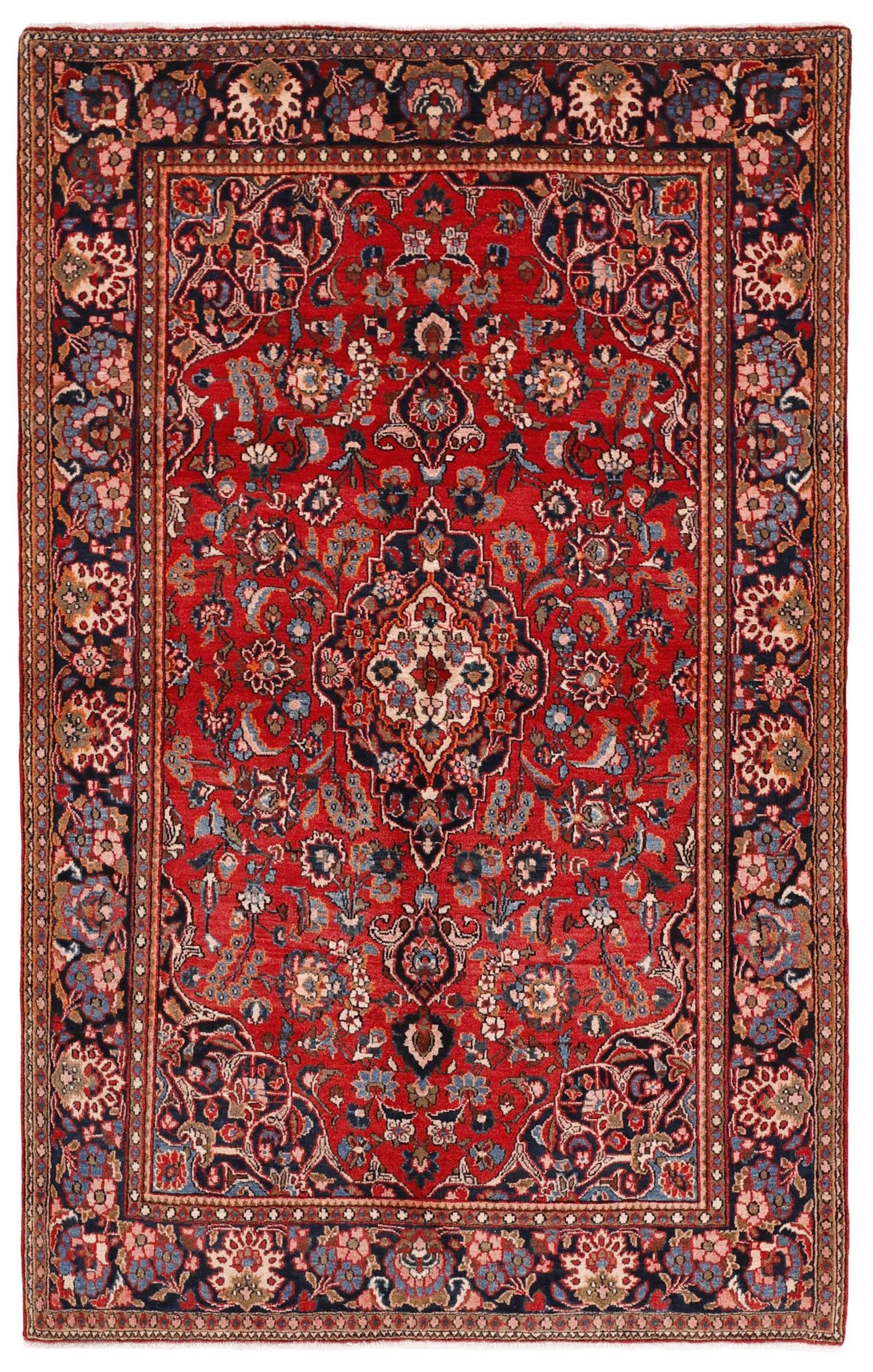 Nain Trading Orientteppich Keshan 127x204 Handgeknüpfter Orientteppich / Perserteppich, rechteckig, Höhe: 12 mm