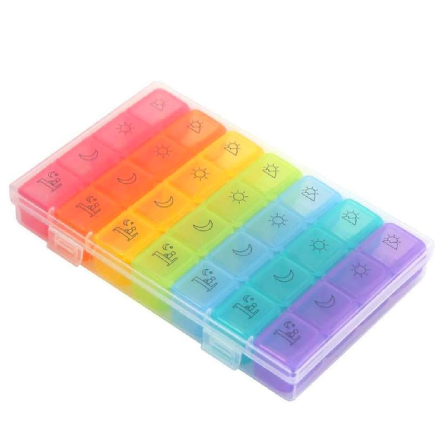 LuxusKollektion Pillendose Tablettenbox 7 Tage Klein Rund 28 Zellen (11 St)