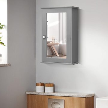 KOMFOTTEU Spiegelschrank mit Verstellbarer Ablage 34 x 15 x 53 cm