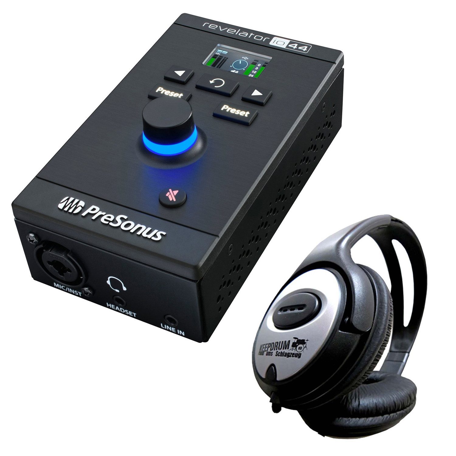 Presonus Mischpult Revelator io44, (Audio-Interface, USB-C), mit keepdrum Kopfhörer