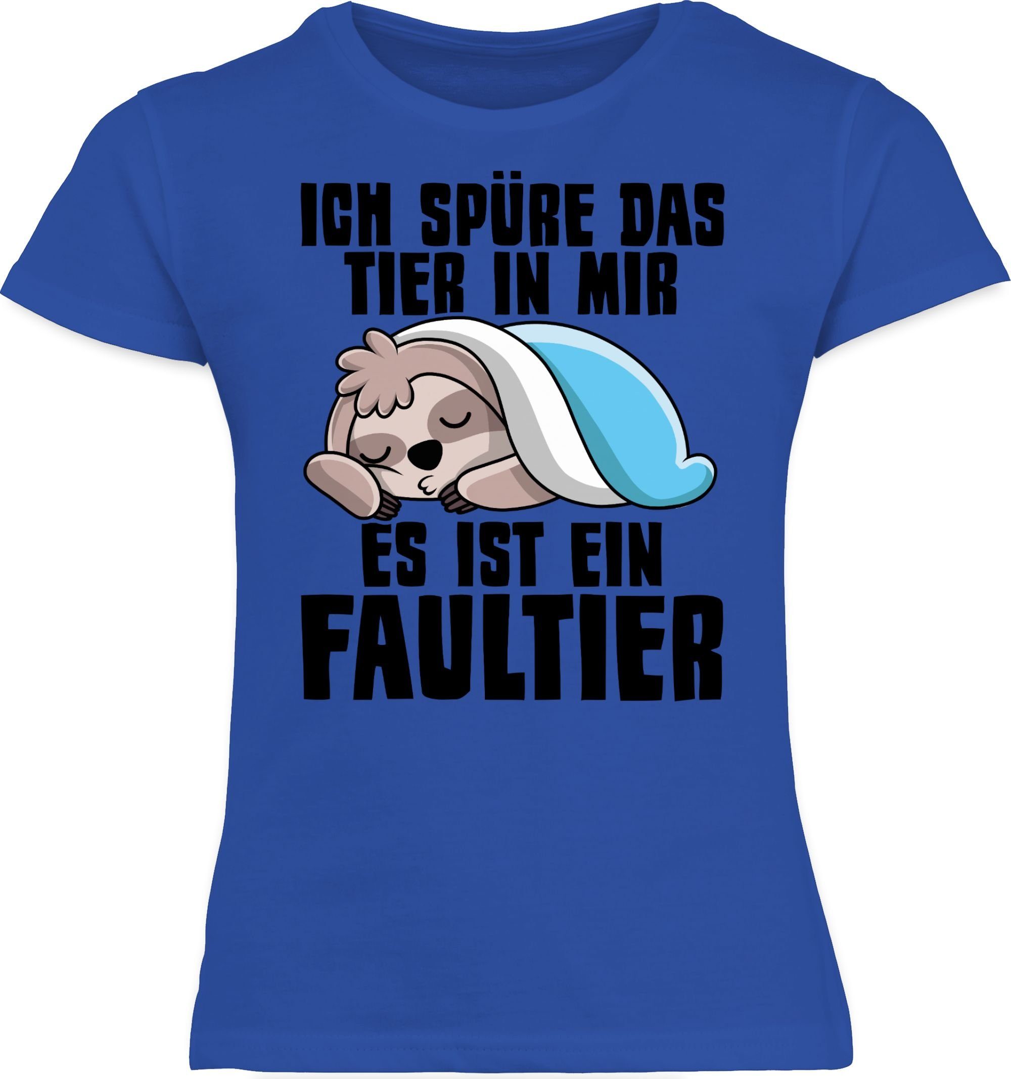 Tier Shirtracer Sprüche 2 mir Ich T-Shirt Royalblau ein spüre Statement Faultier das ist es Kinder in